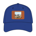Outdoor Leather Patch Baseball Cap — Mountain Hiker Scene