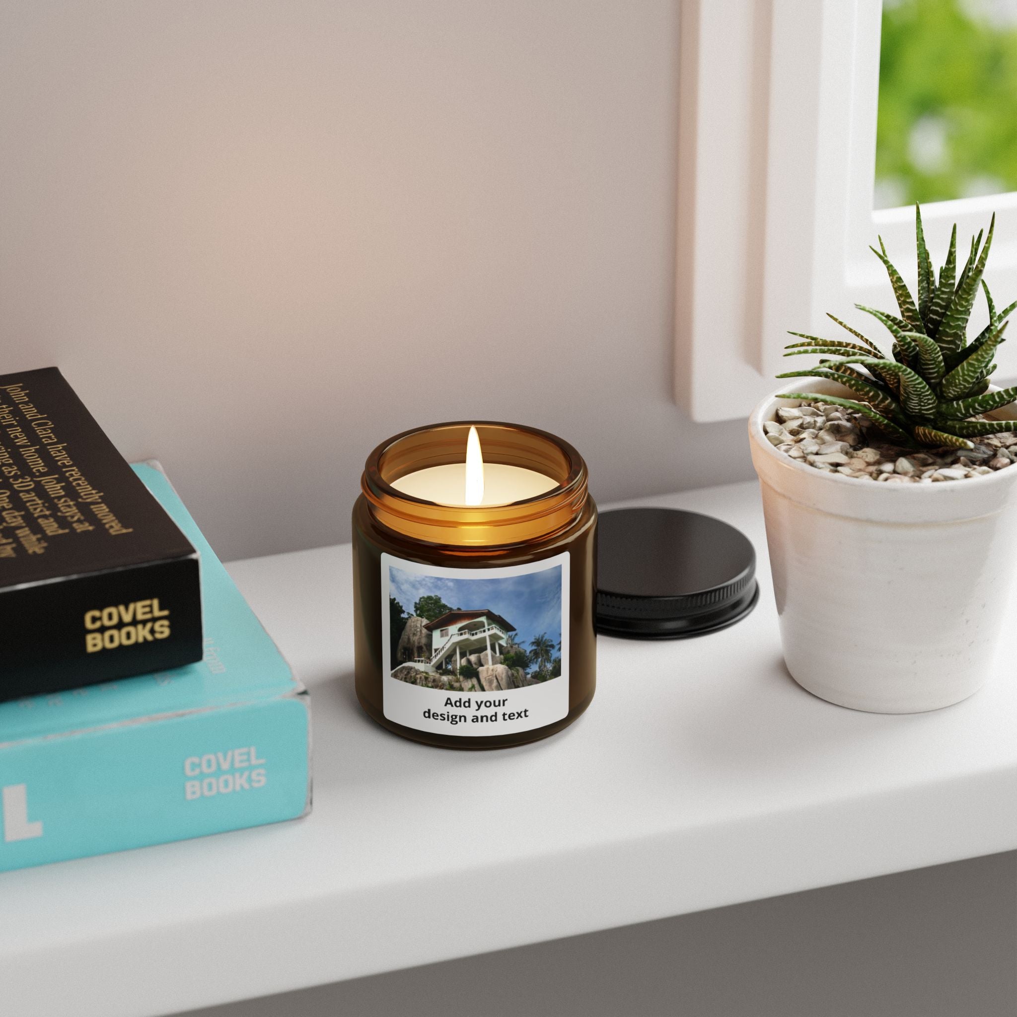 Amber Jar Soy Candle — Customizable Scented Candle (Multi-Size)