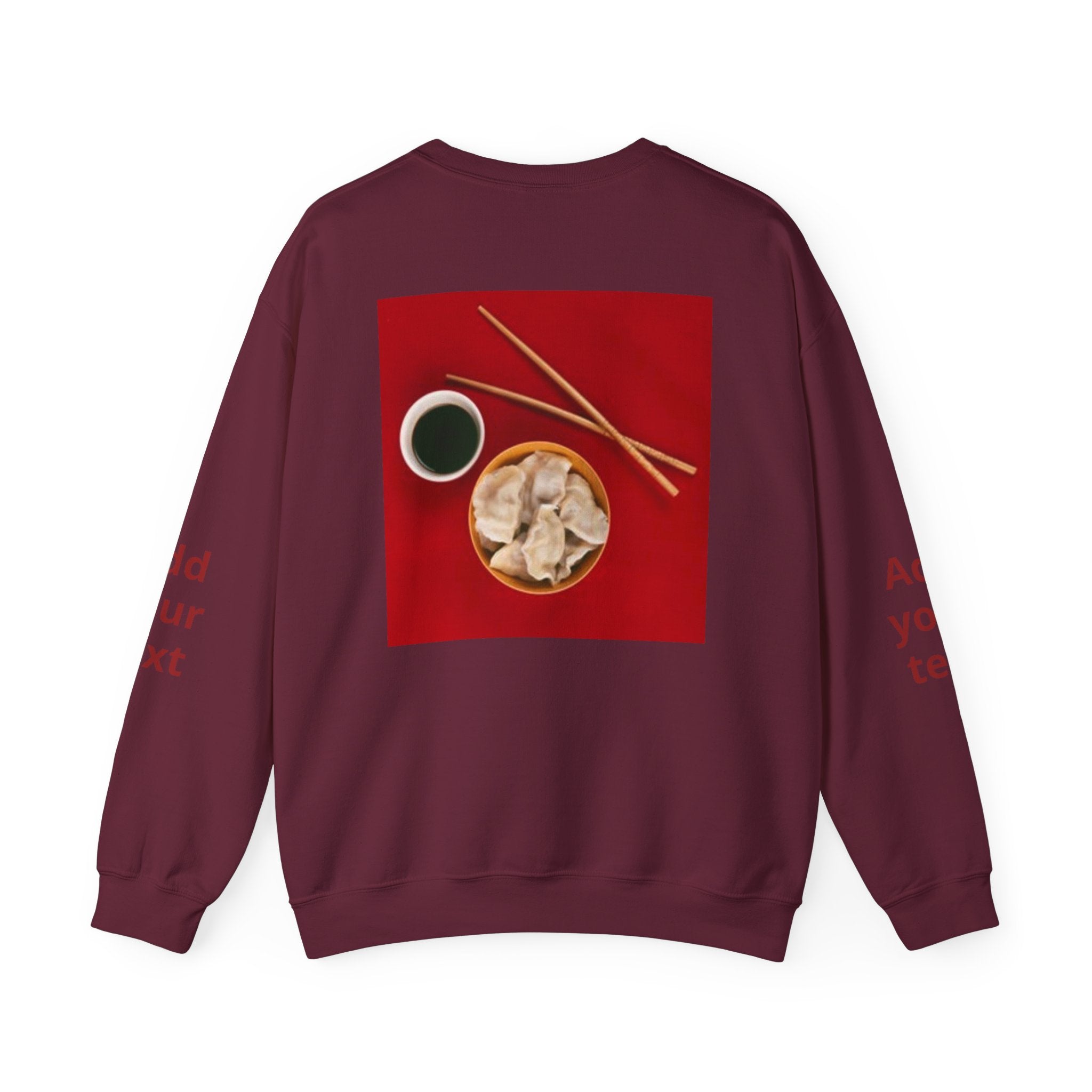 Dumpling & Soy Sauce Crewneck Sweatshirt — Customizable Asian Food Graphic