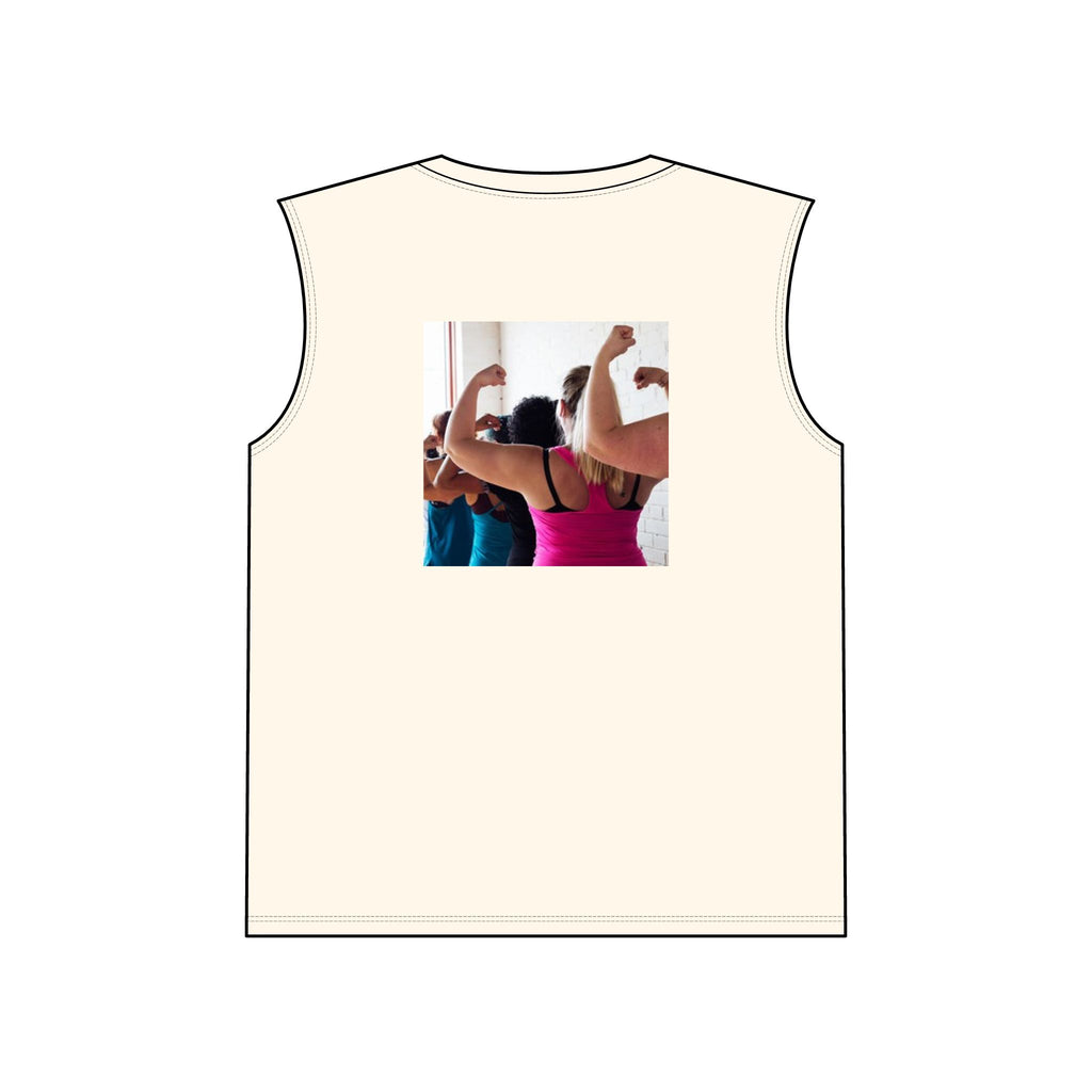 Custom Muscle Tank Top — Personalized Front Text & Back Photo Print