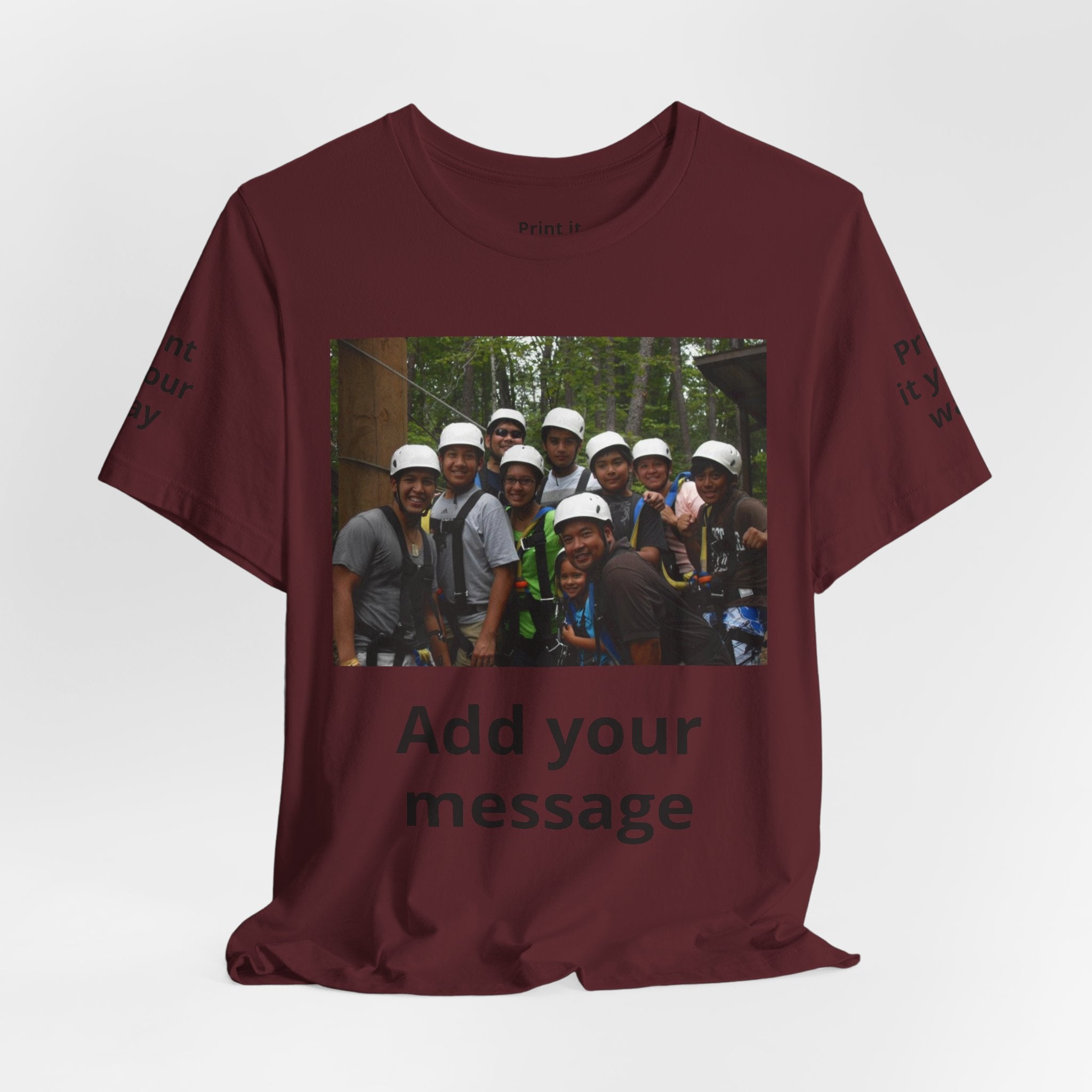 Custom Photo Tee — Add Your Message Personalized Group T-Shirt