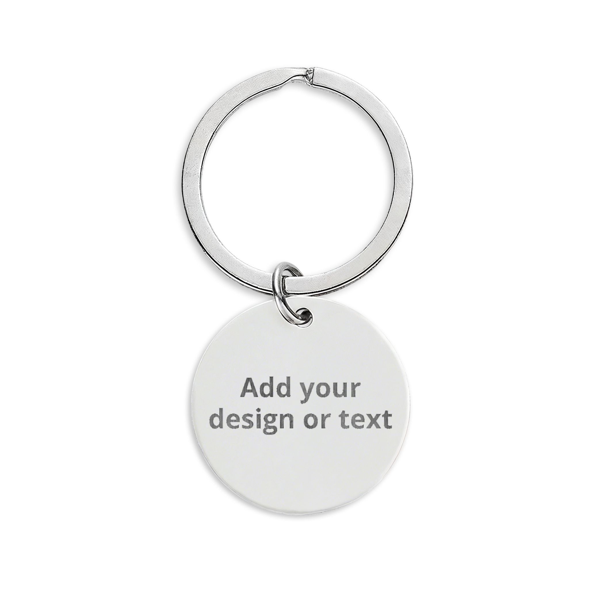 Engraved Round Stainless Steel Keychain — Personalized “Print it your way” Gift