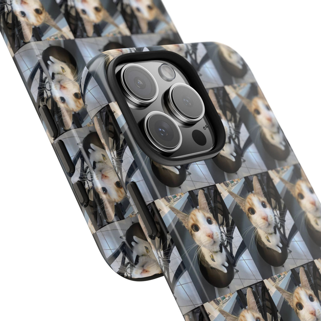 Custom Photo Cat Tough Phone Case — Personalized Grid Collage Protection