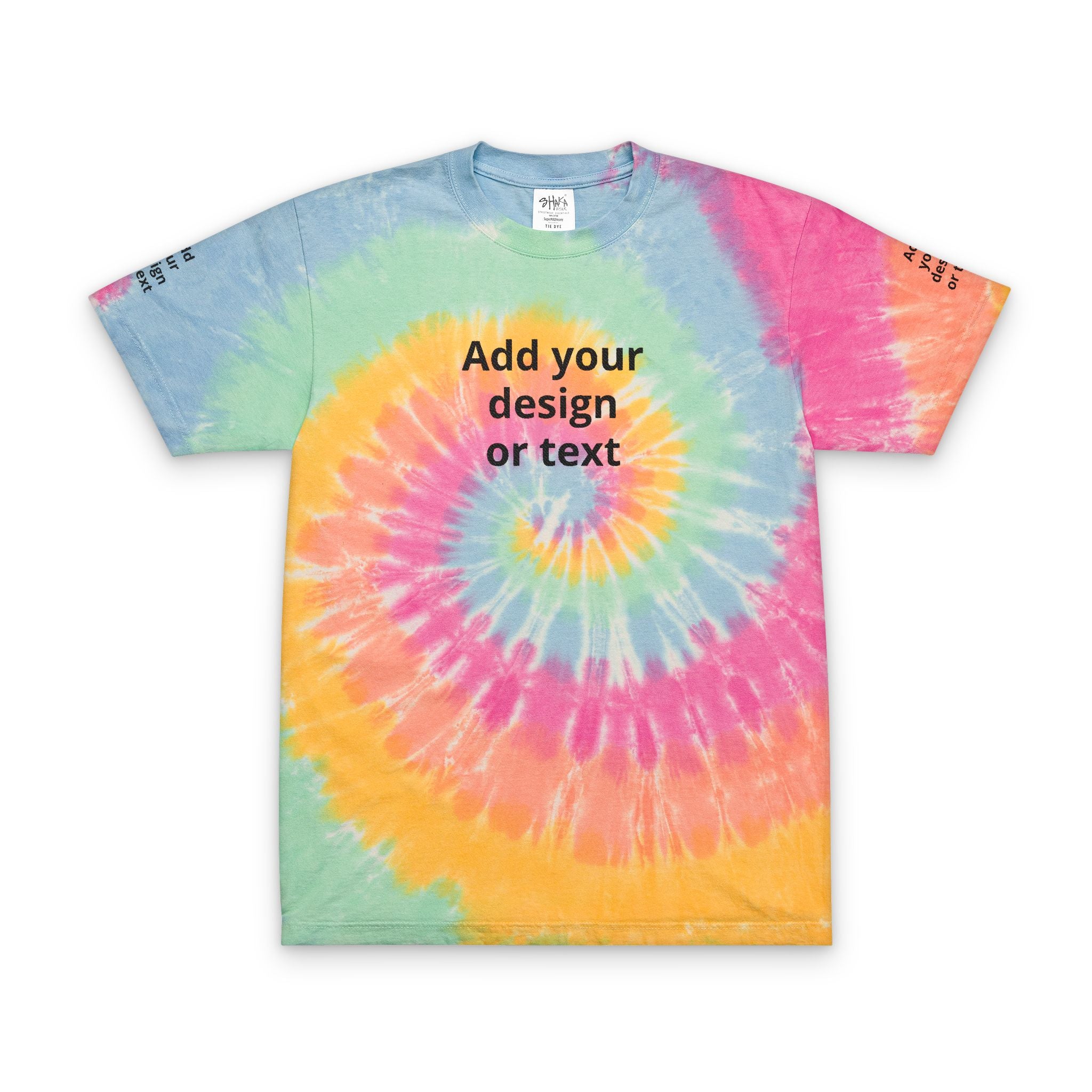 Tie-Dye Spiral Tee — Custom Embroidered Oversized T-Shirt