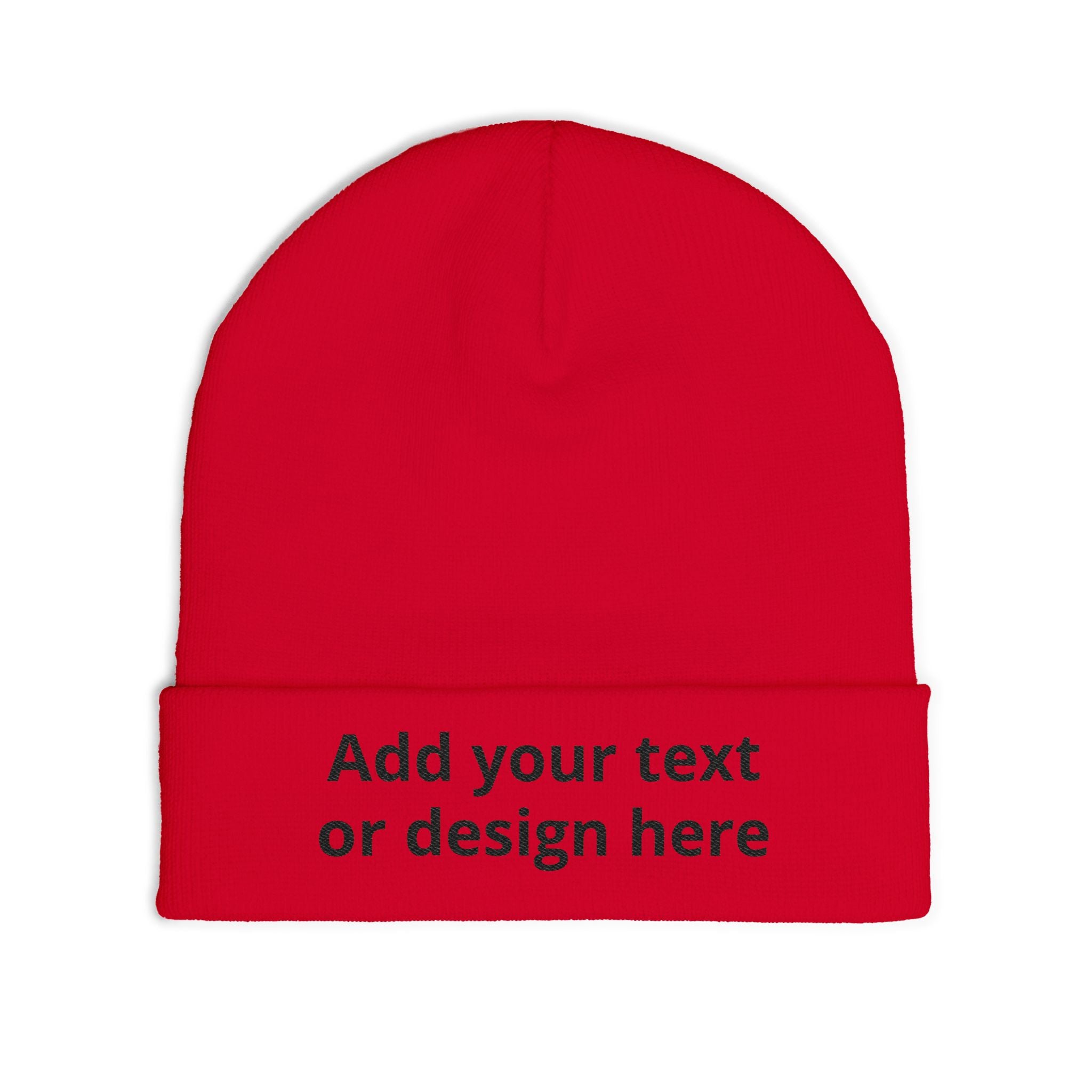 Custom Embroidered Knit Beanie — Personalized Cuff Hat