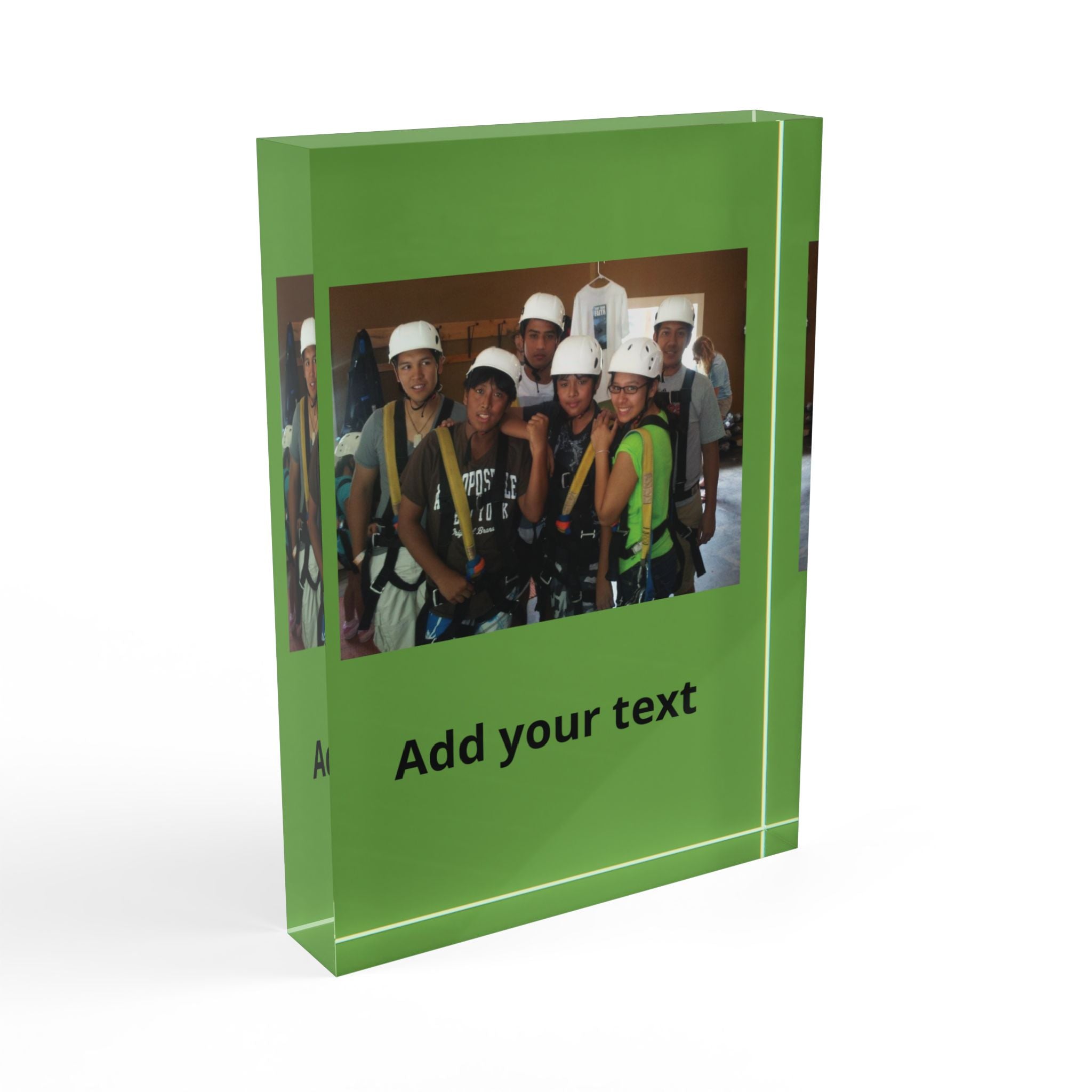 Personalized Photo Block - Custom Acrylic Picture Display (Add Your Text)