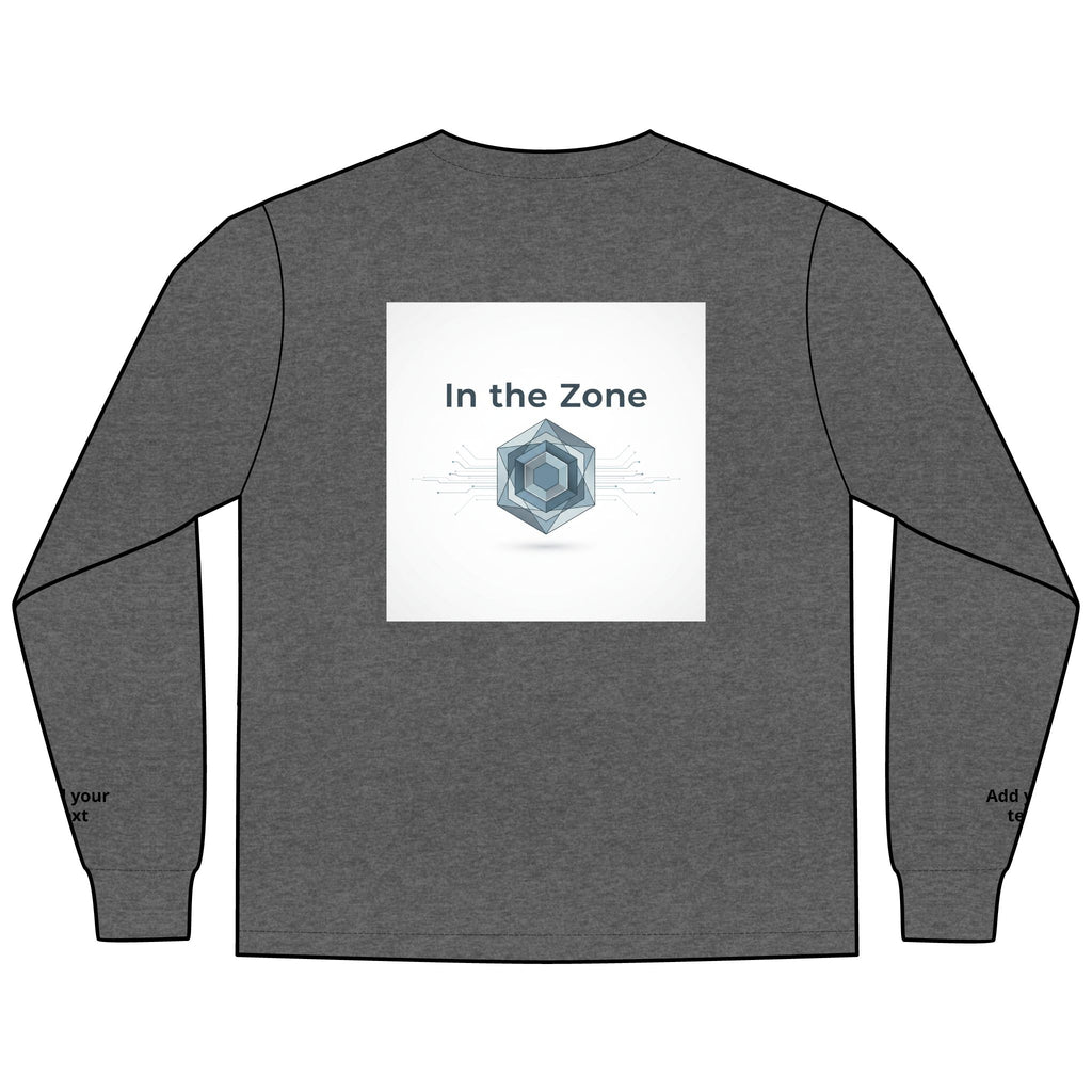 Long Sleeve Tee — "In the Zone" Geometric Tech Graphic