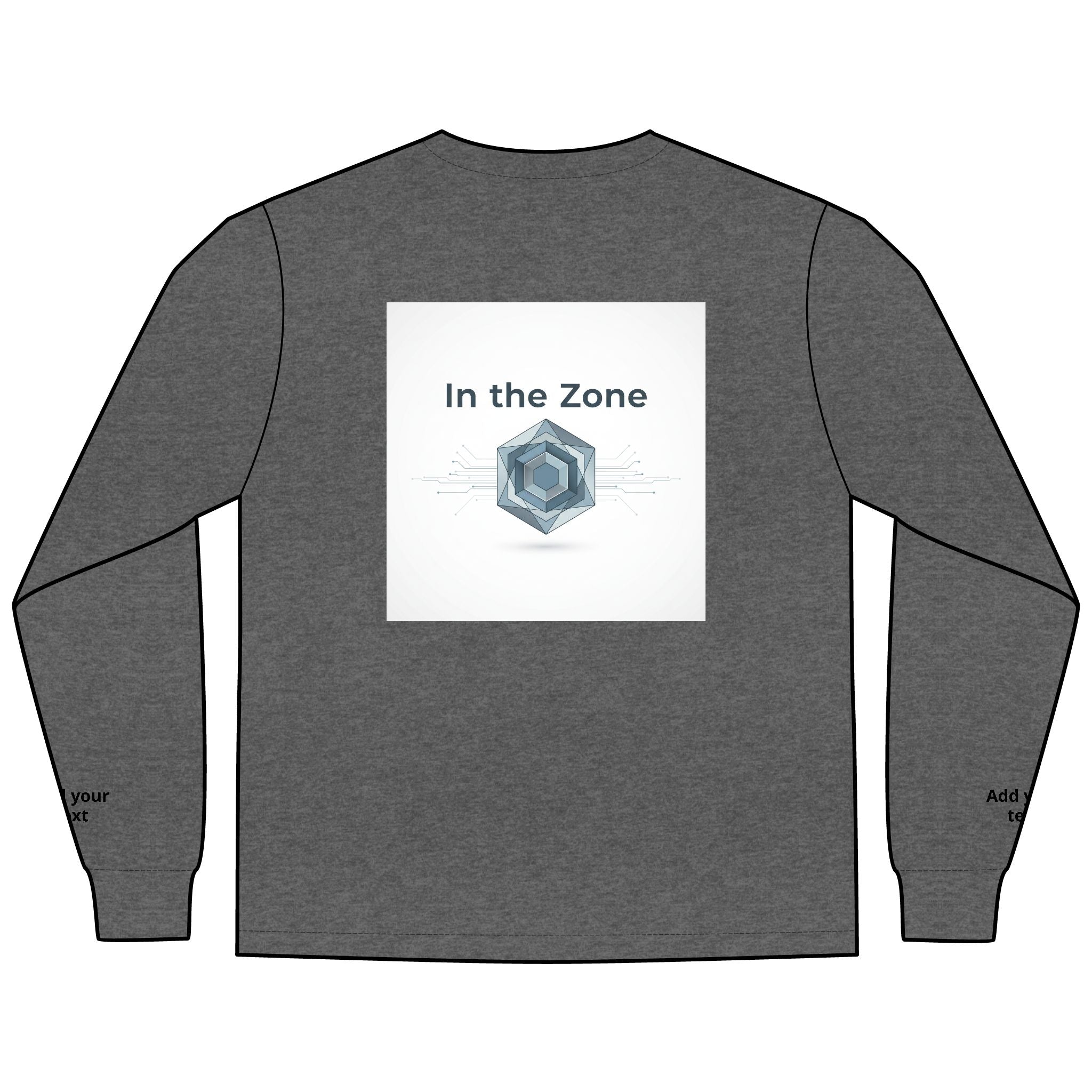 Long Sleeve Tee — "In the Zone" Geometric Tech Graphic