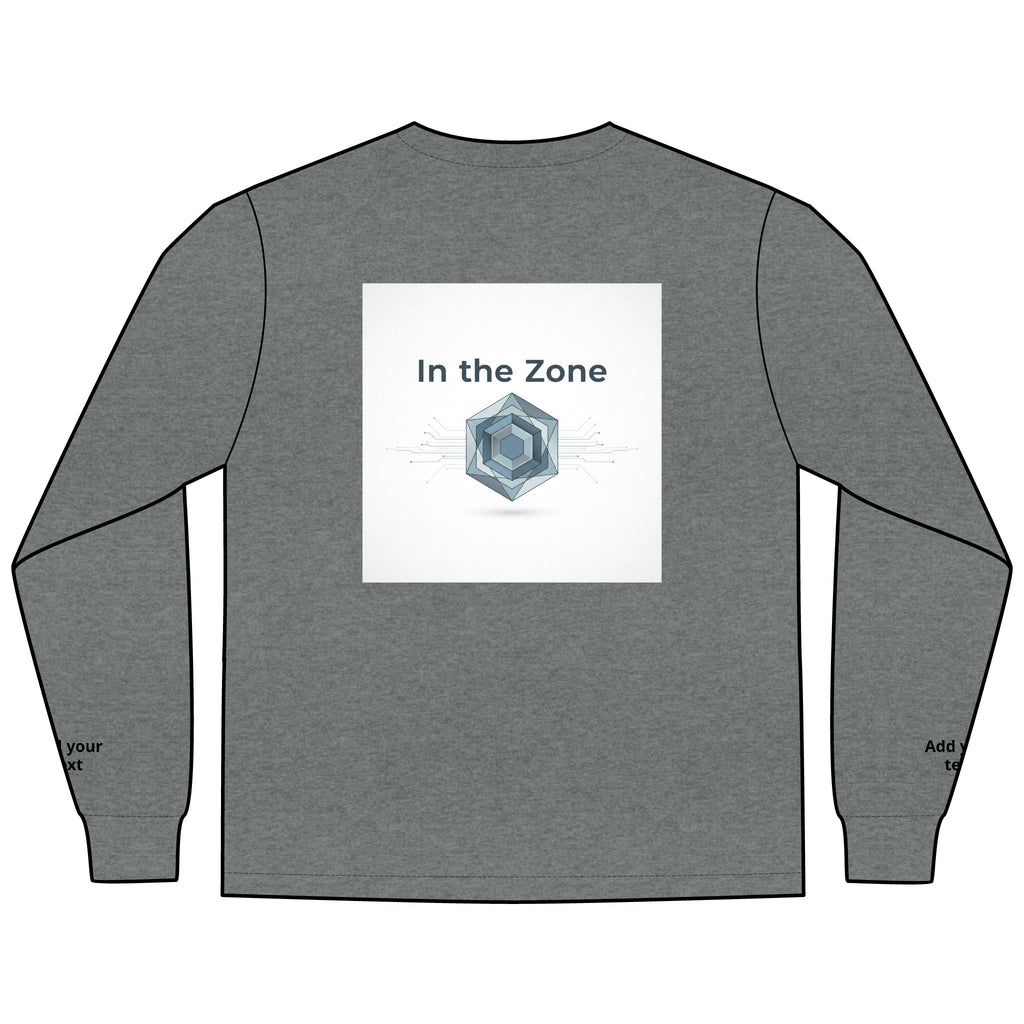 Long Sleeve Tee — "In the Zone" Geometric Tech Graphic