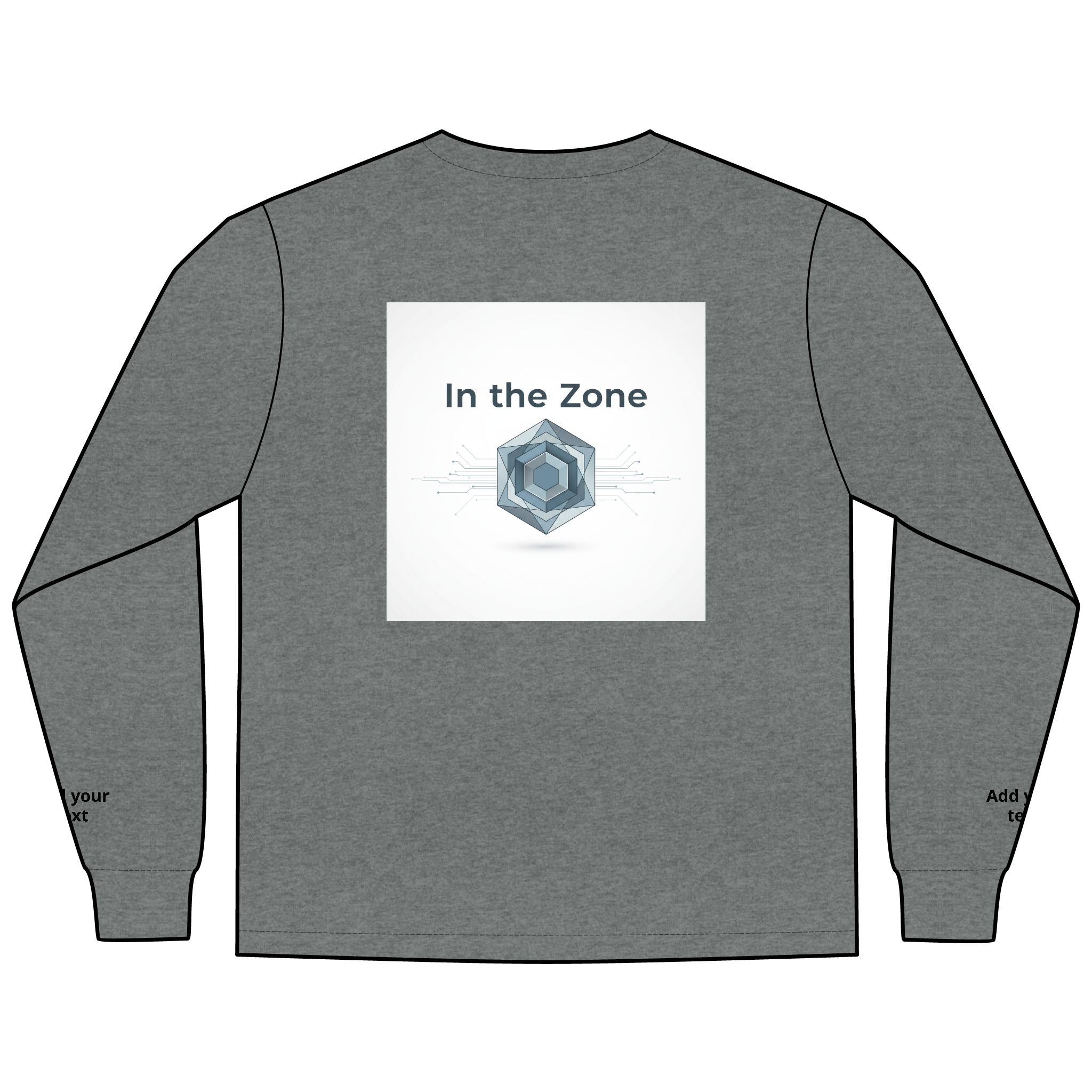 Long Sleeve Tee — "In the Zone" Geometric Tech Graphic