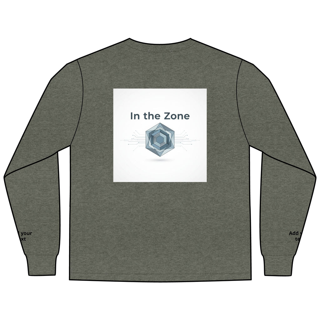 Long Sleeve Tee — "In the Zone" Geometric Tech Graphic