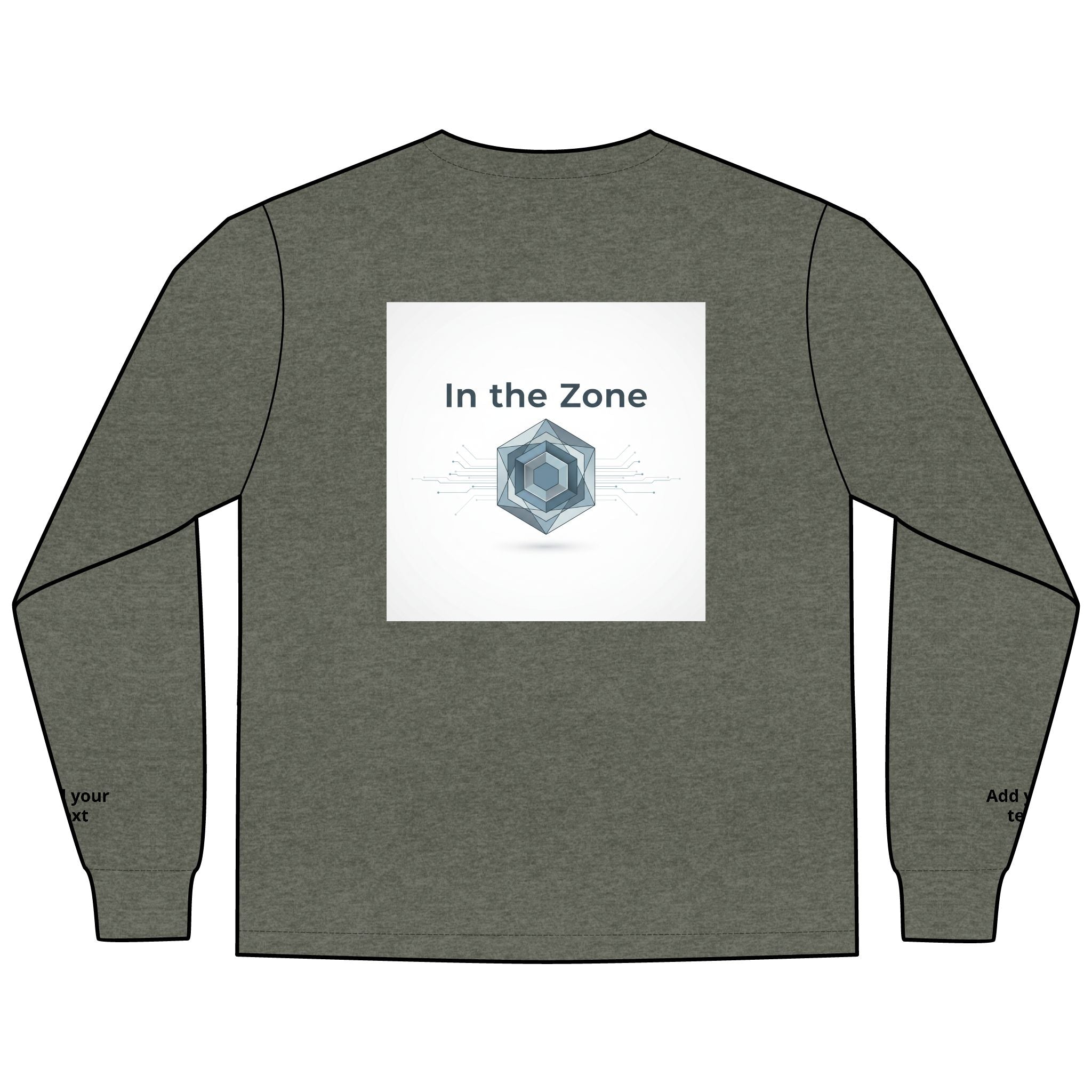 Long Sleeve Tee — "In the Zone" Geometric Tech Graphic