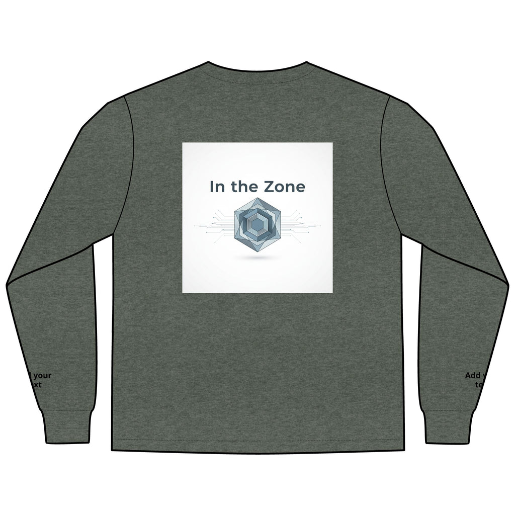 Long Sleeve Tee — "In the Zone" Geometric Tech Graphic