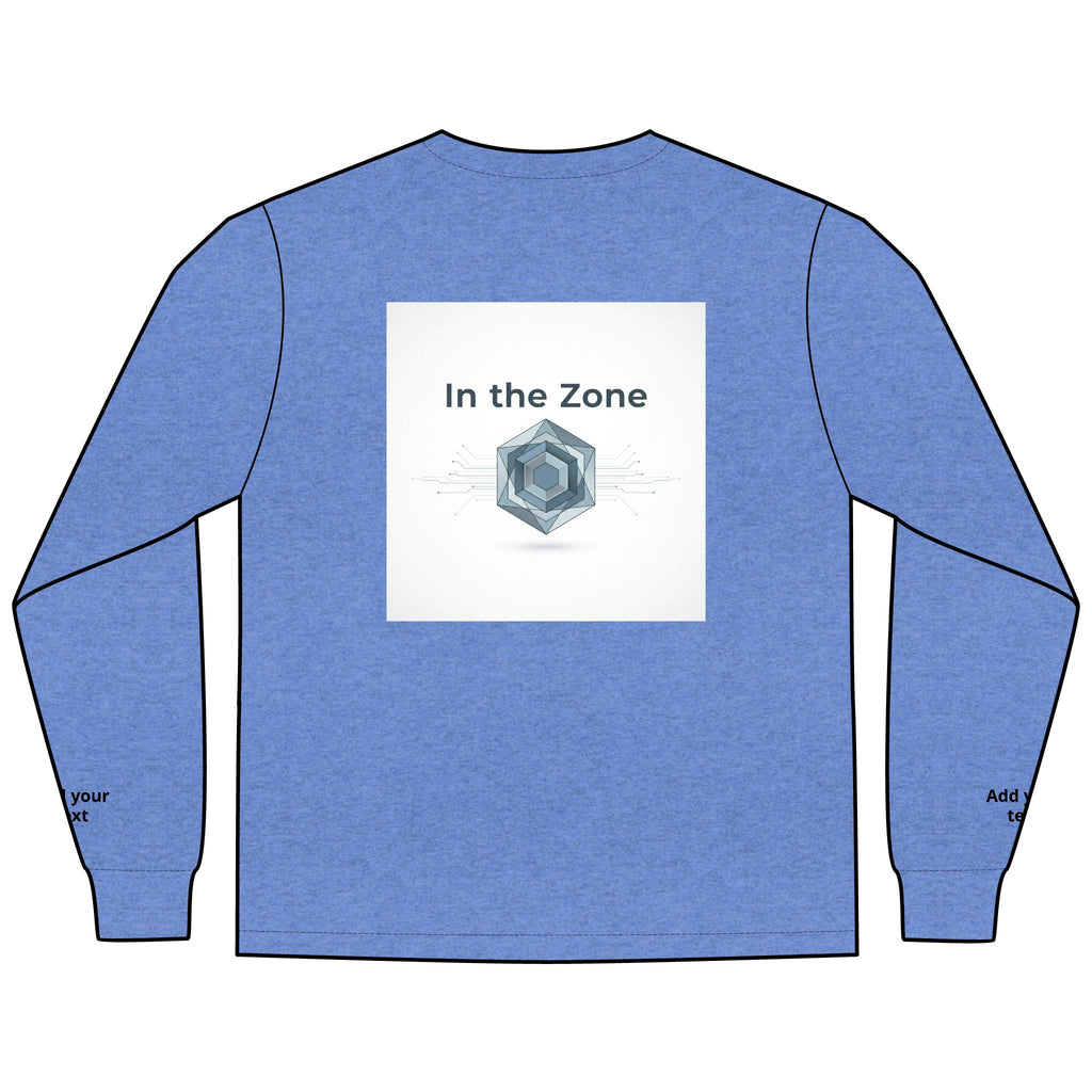 Long Sleeve Tee — "In the Zone" Geometric Tech Graphic