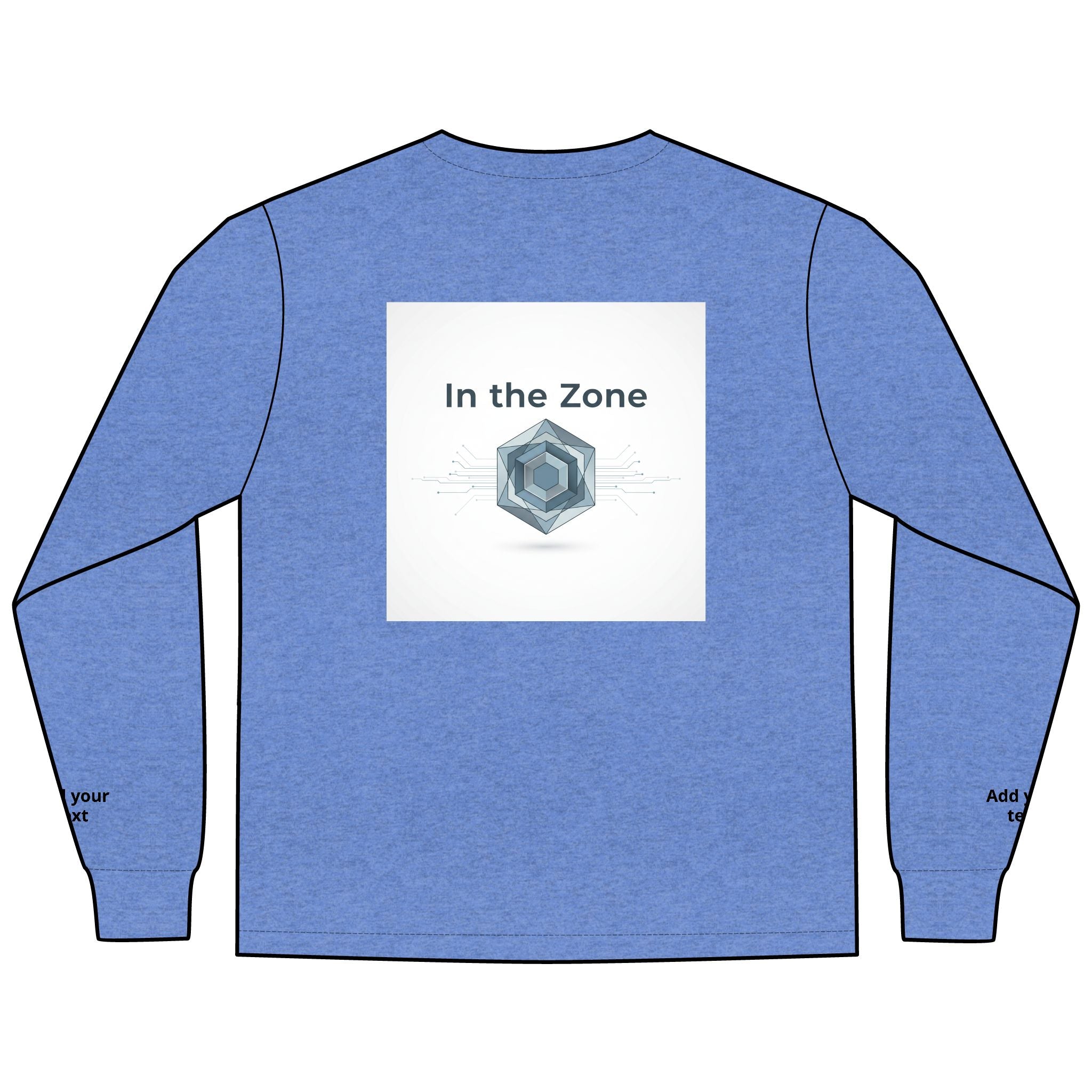 Long Sleeve Tee — "In the Zone" Geometric Tech Graphic