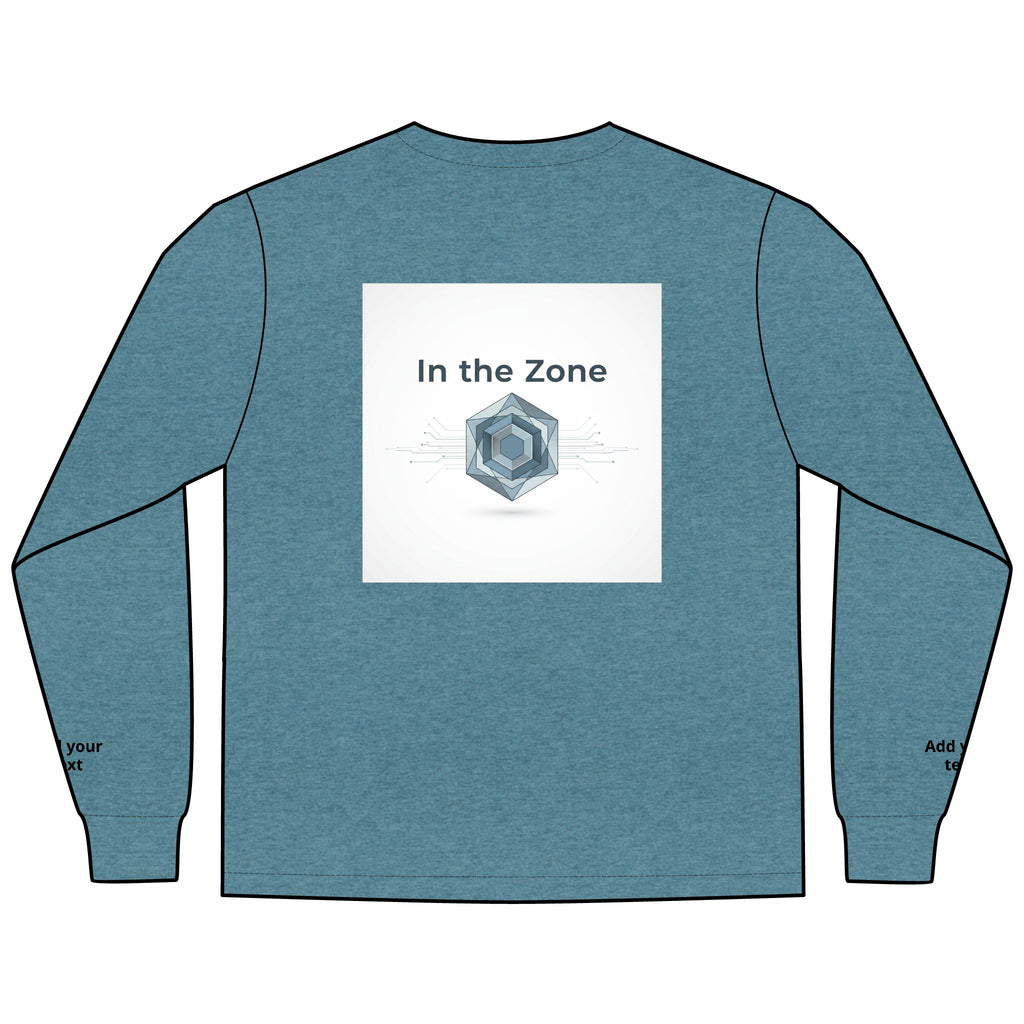 Long Sleeve Tee — "In the Zone" Geometric Tech Graphic