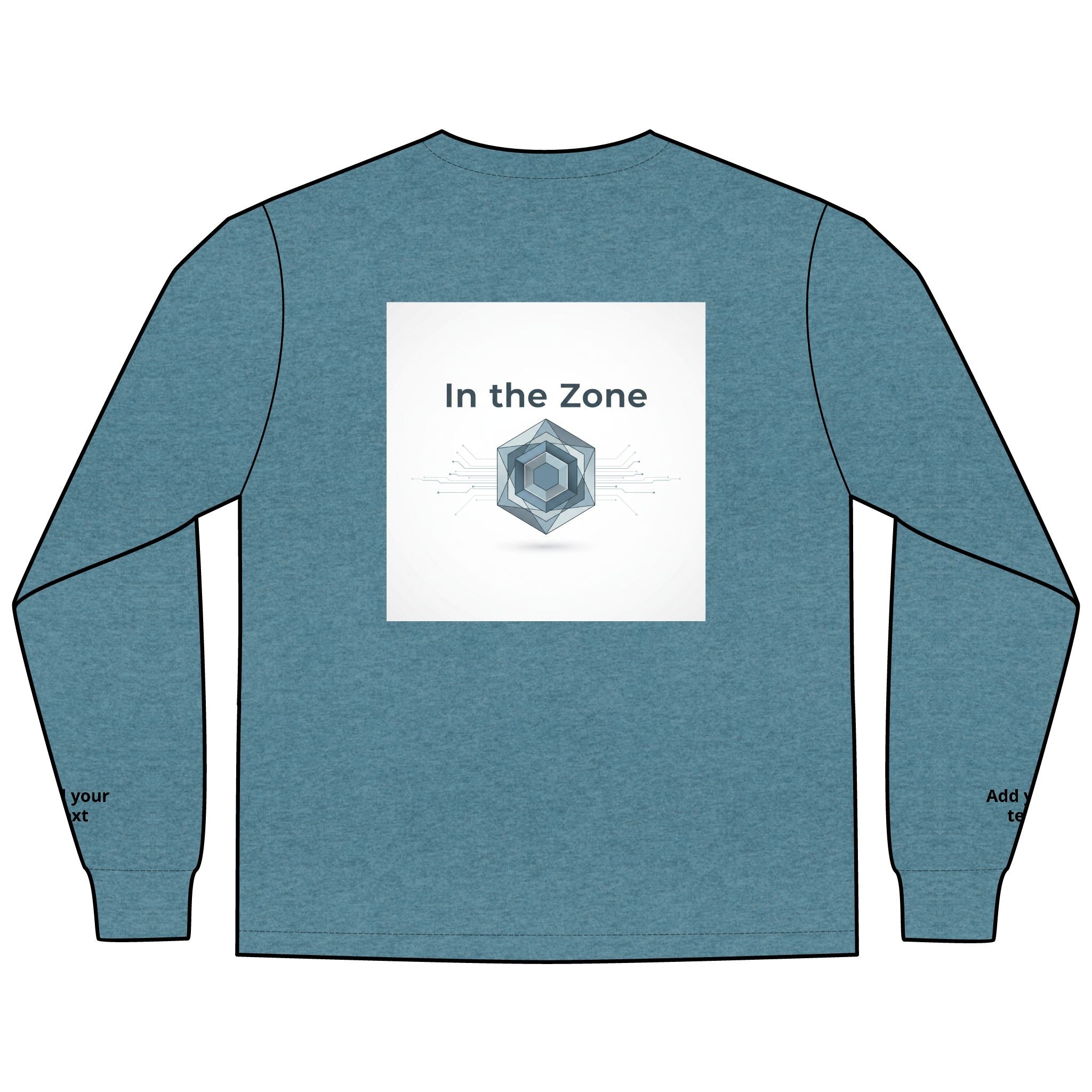 Long Sleeve Tee — "In the Zone" Geometric Tech Graphic