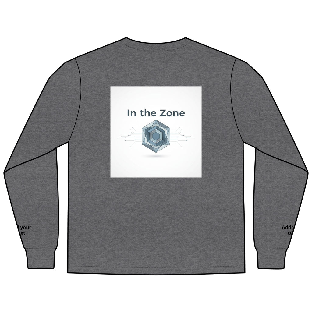 Long Sleeve Tee — "In the Zone" Geometric Tech Graphic