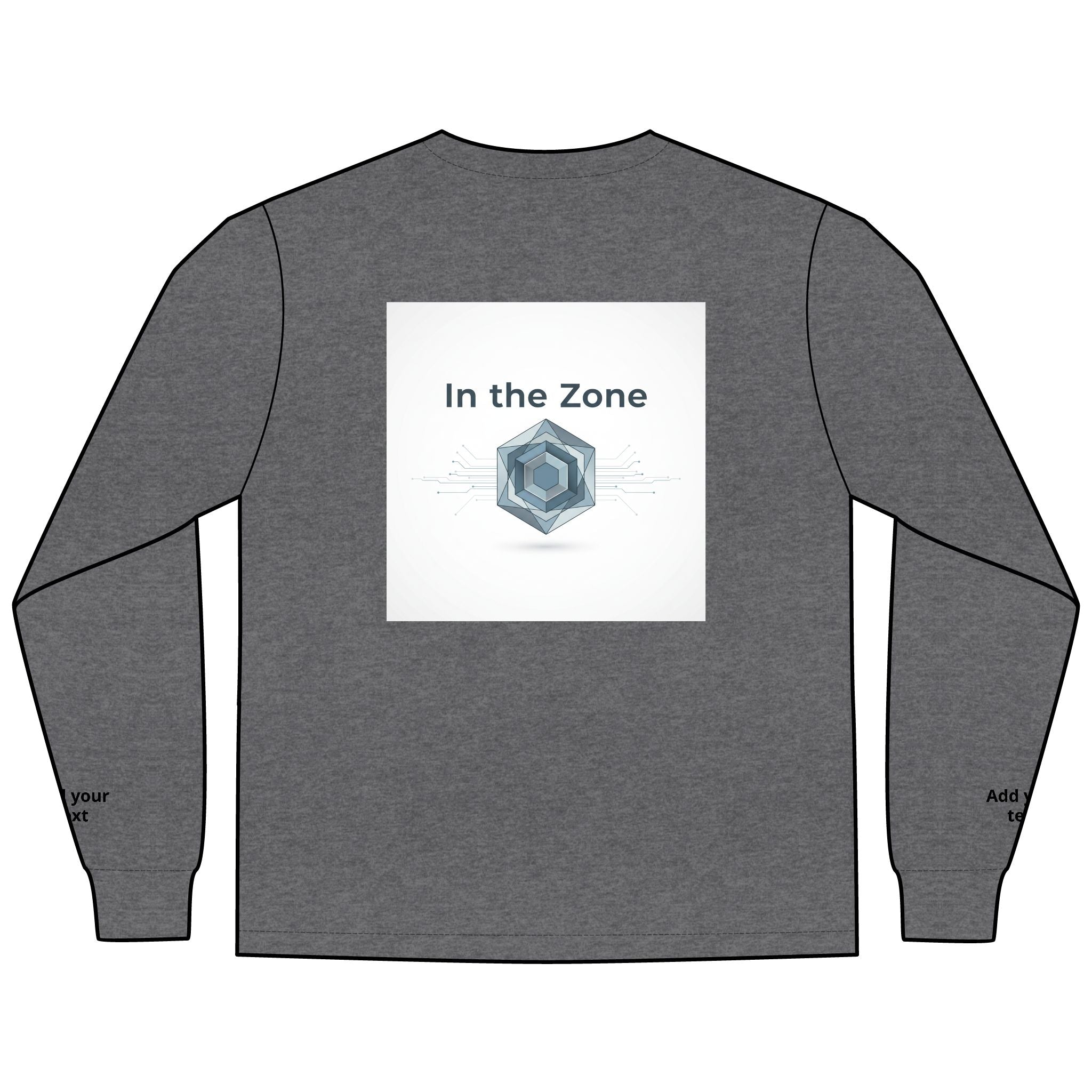 Long Sleeve Tee — "In the Zone" Geometric Tech Graphic