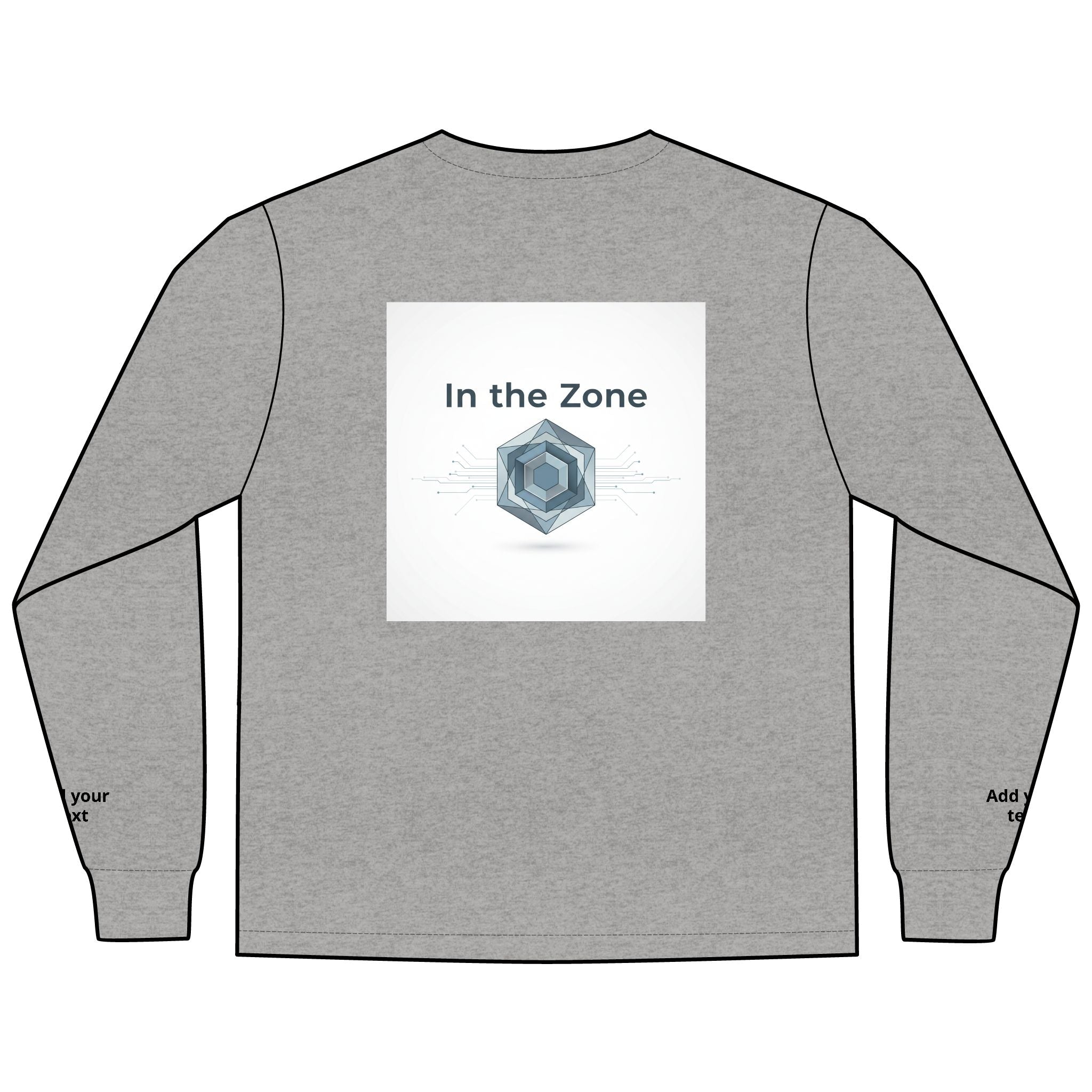 Long Sleeve Tee — "In the Zone" Geometric Tech Graphic