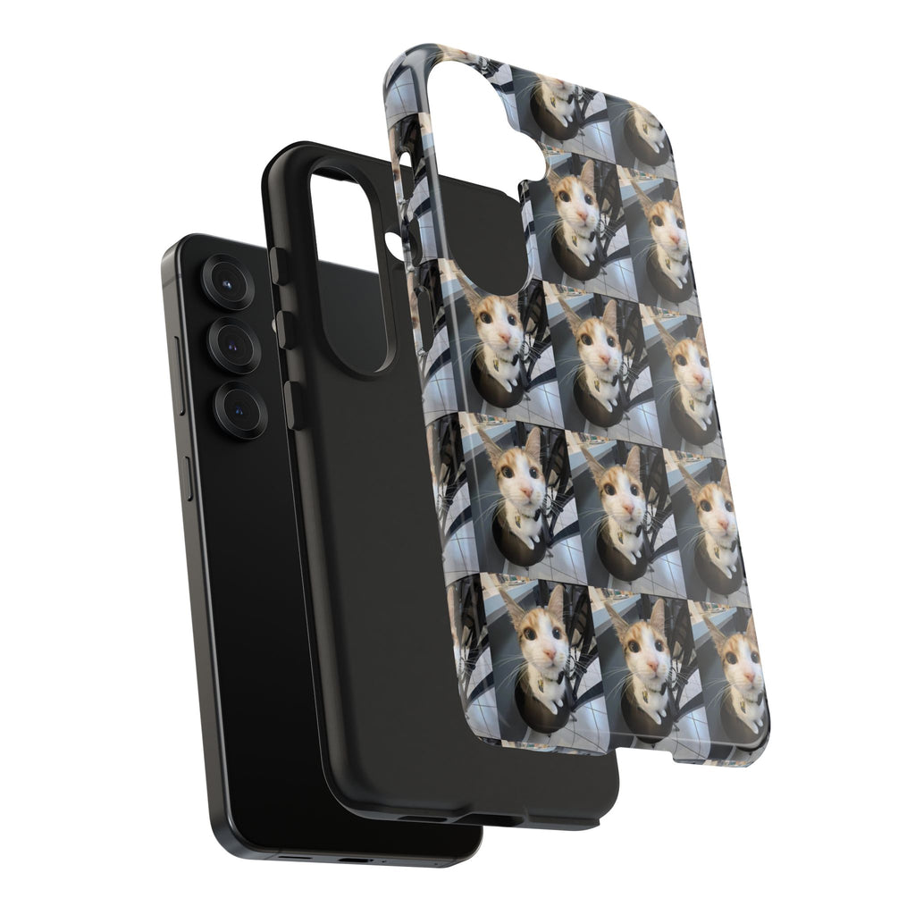Custom Photo Cat Tough Phone Case — Personalized Grid Collage Protection