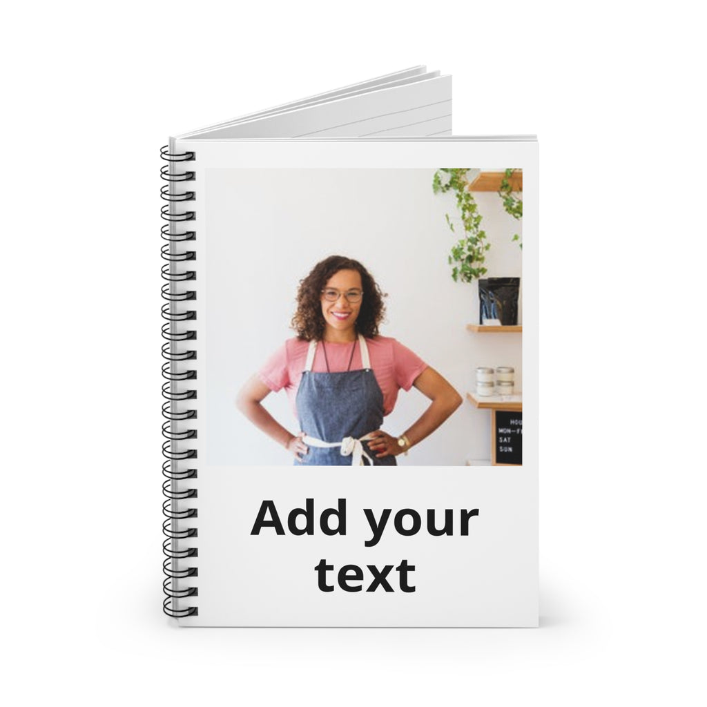 Custom Photo Spiral Notebook — Personalized Ruled Journal (Add Your Text)
