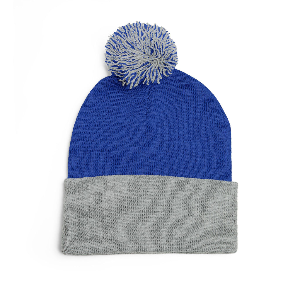 Embroidered Pom-Pom Knit Cap — Customizable Winter Beanie