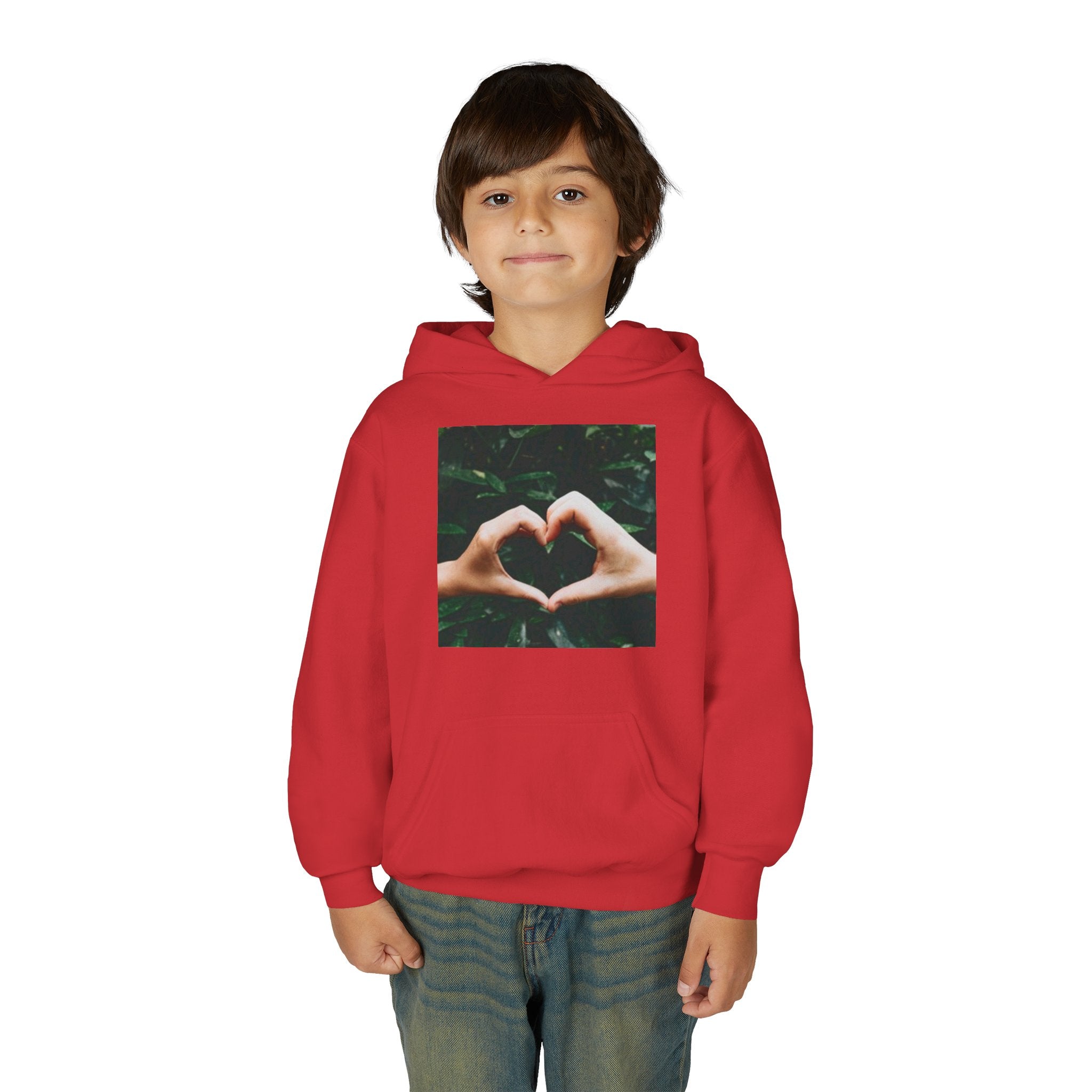 Youth Hoodie — Heart Hands Photo Graphic Hooded Sweatshirt