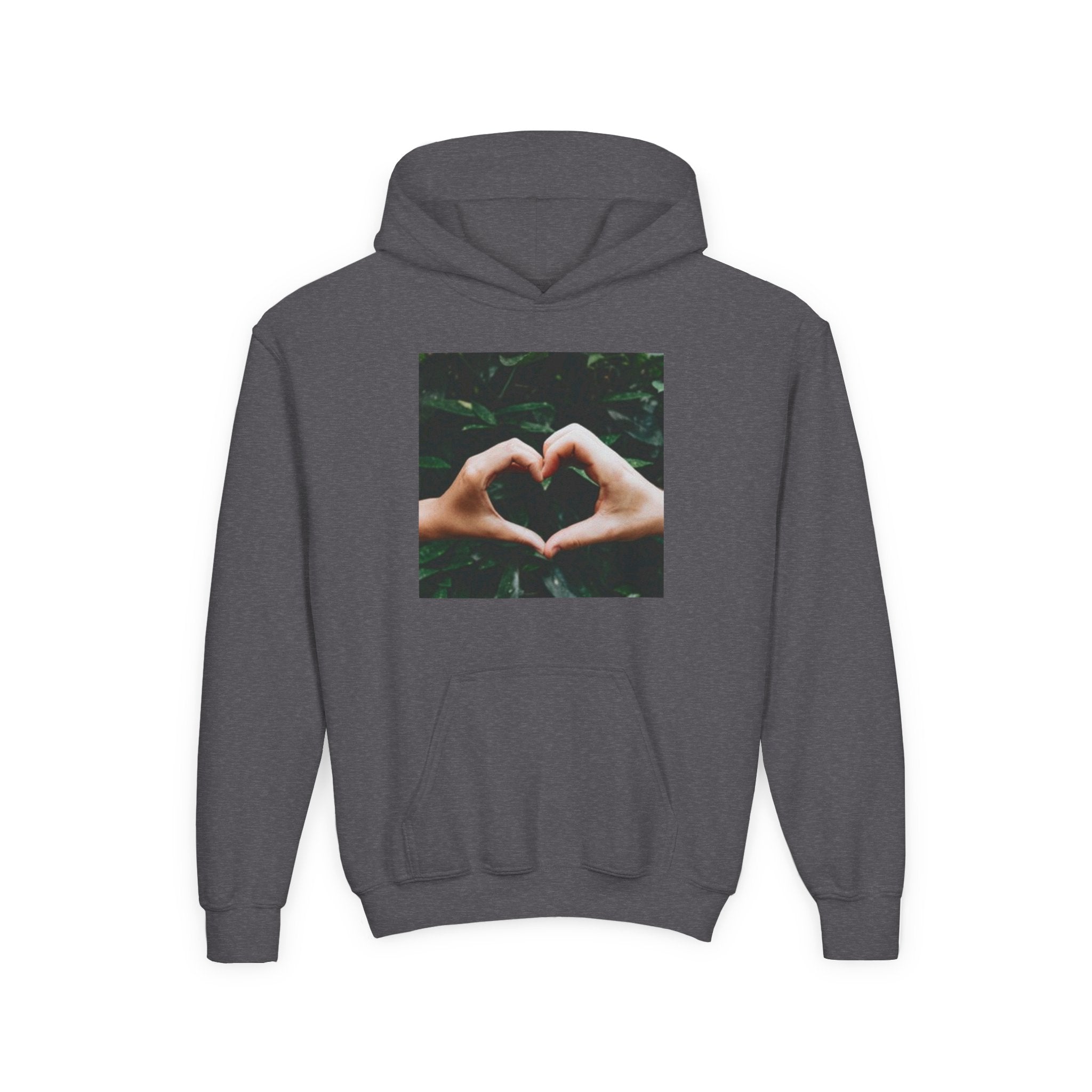 Youth Hoodie — Heart Hands Photo Graphic Hooded Sweatshirt