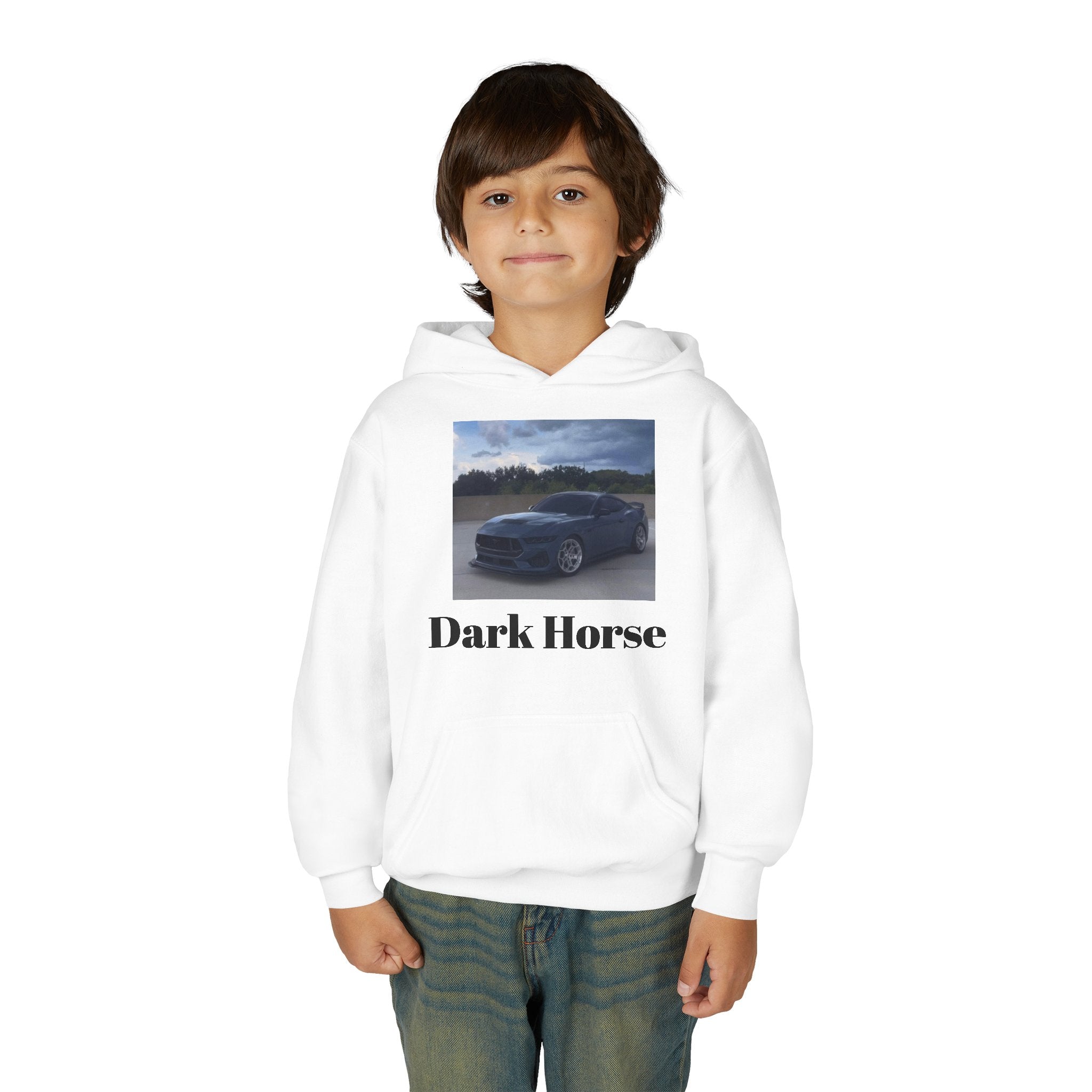 Youth Car Hoodie - "Dark Horse" Muscle Car Graphic Sweatshirt