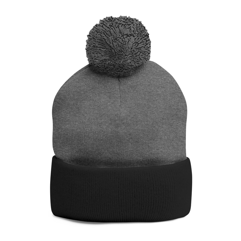 Embroidered Pom-Pom Knit Cap — Customizable Winter Beanie