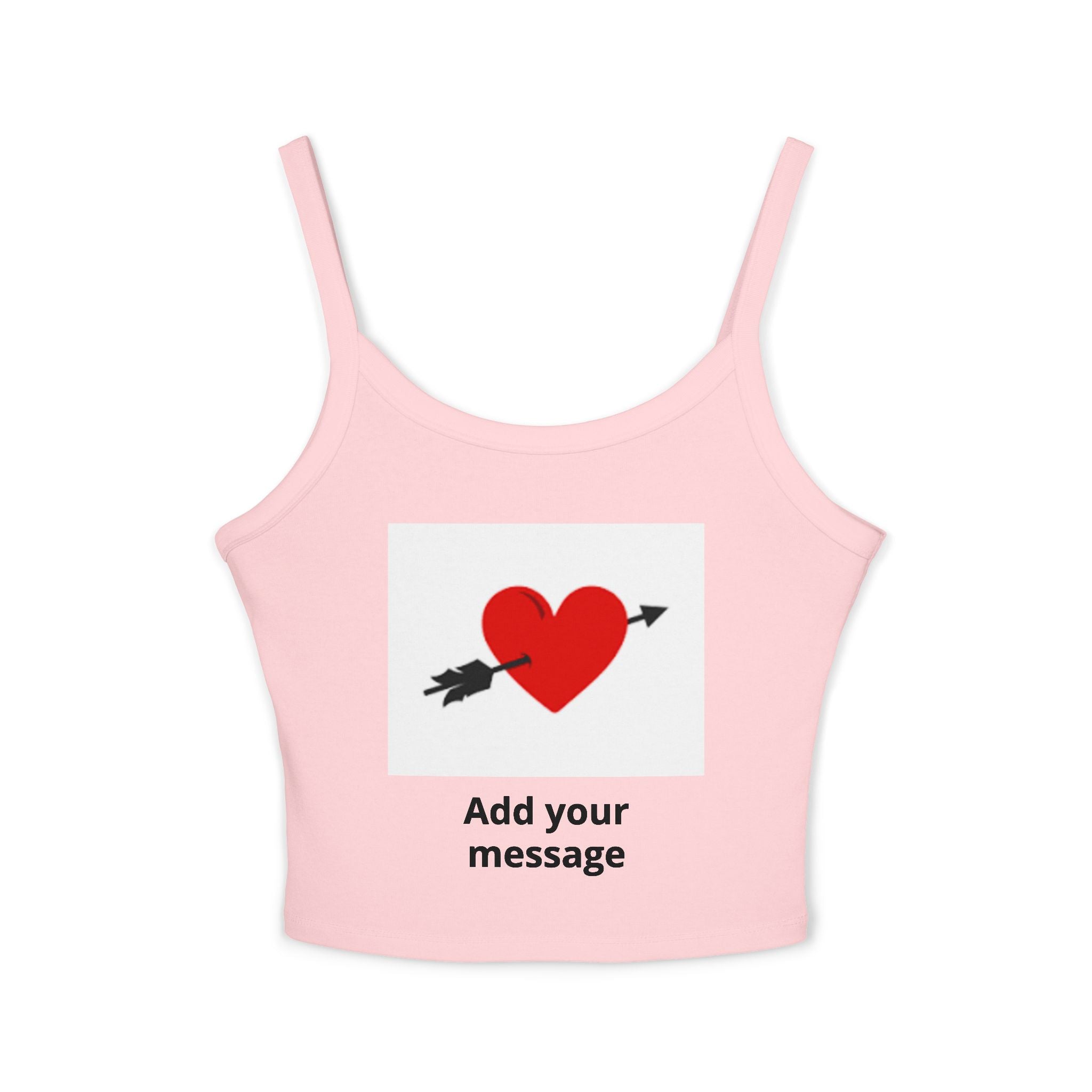 Heart Arrow Crop Tank — Personalized "Add your message" Valentine Top