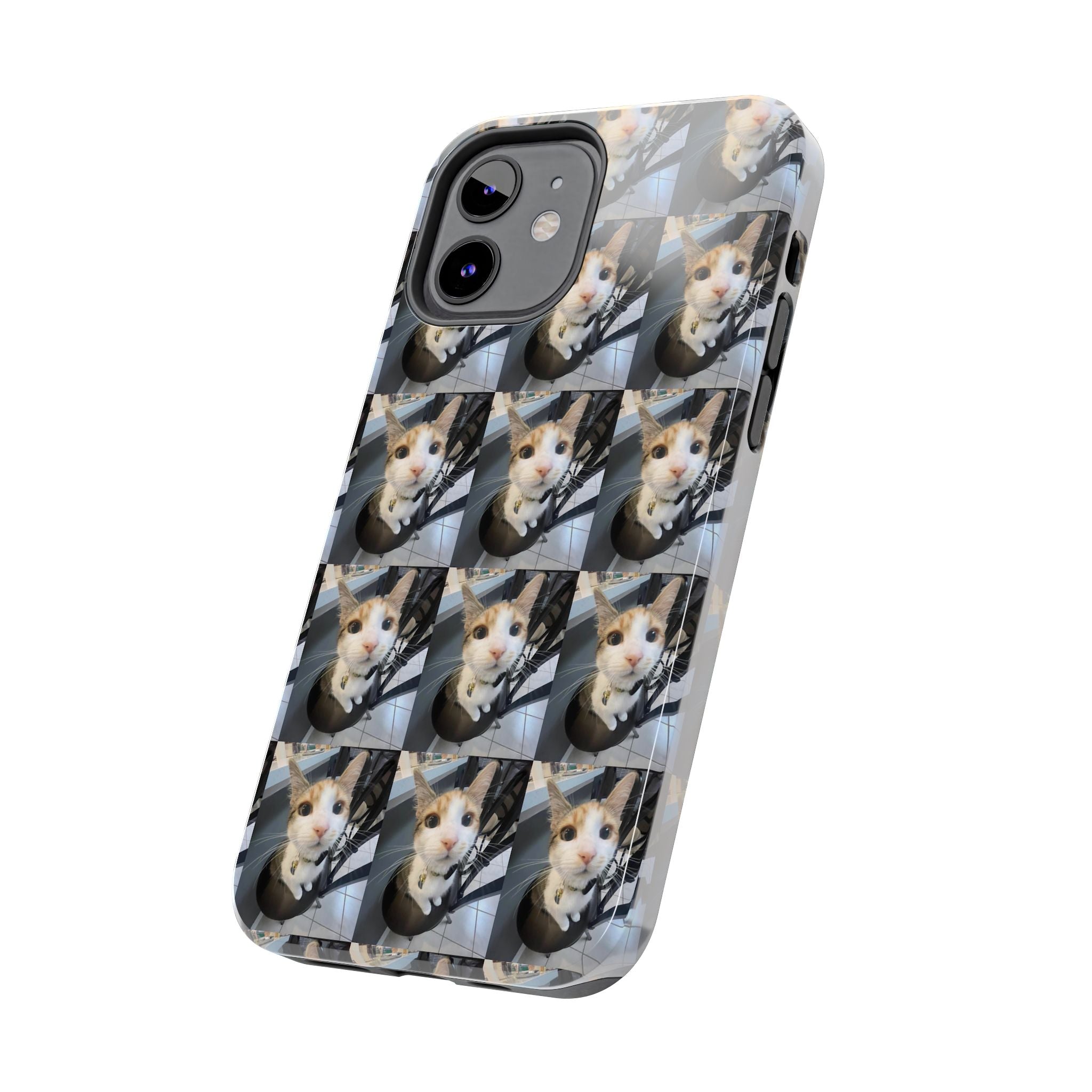 Custom Photo Cat Tough Phone Case — Personalized Grid Collage Protection