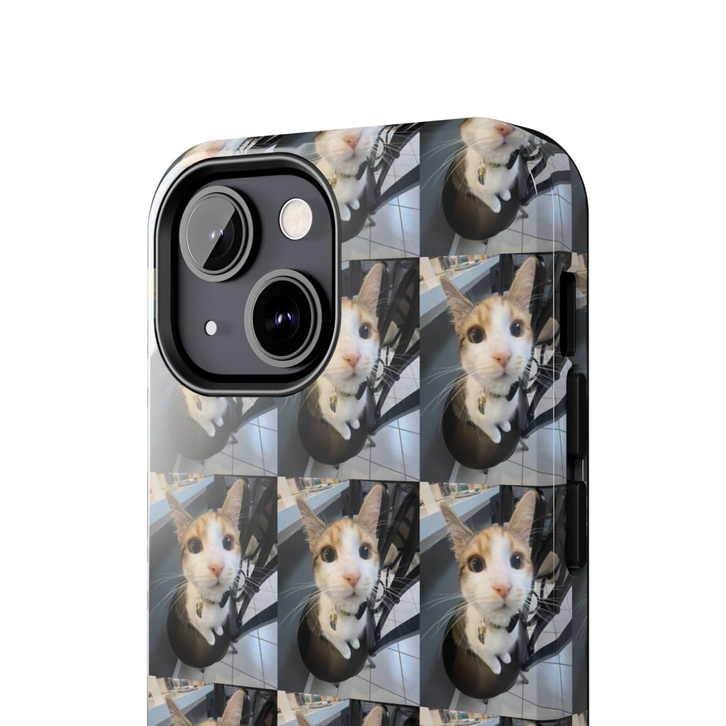 Custom Photo Cat Tough Phone Case — Personalized Grid Collage Protection