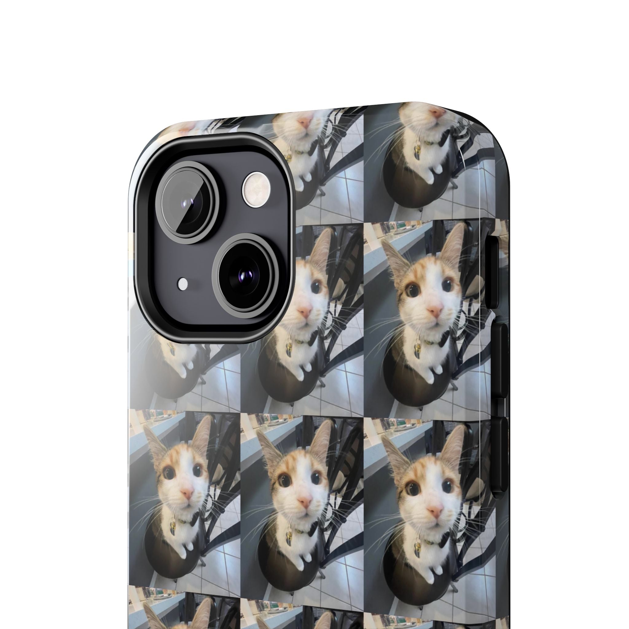 Custom Photo Cat Tough Phone Case — Personalized Grid Collage Protection