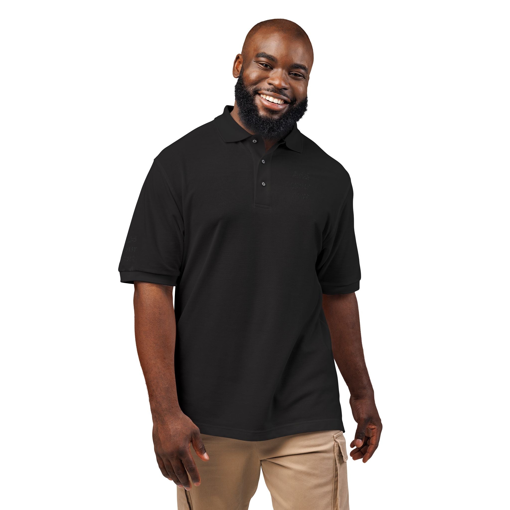 Embroidered Custom Polo Shirt — Add Your Text Personalized Work & Team Polo