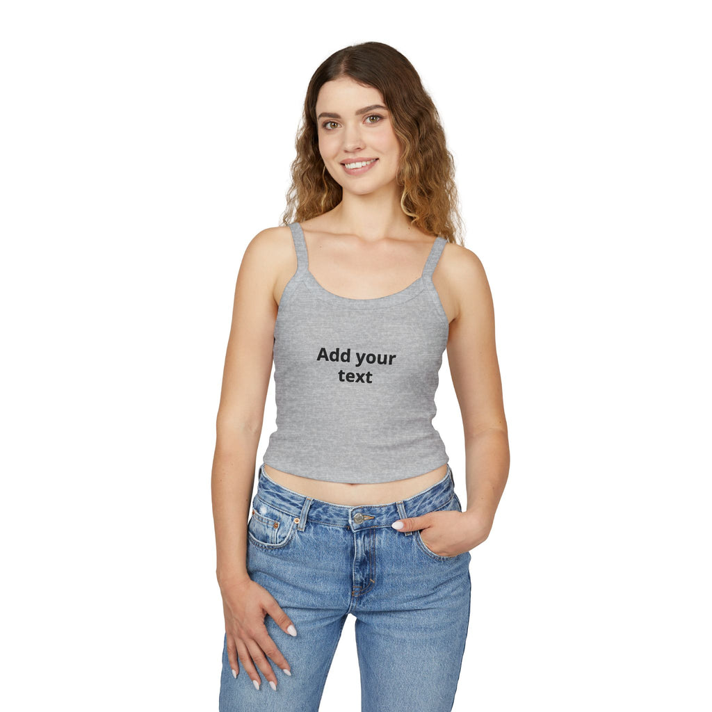 Custom Women's Spaghetti Strap Tank Top — Add Your Text Personalized Crop Top