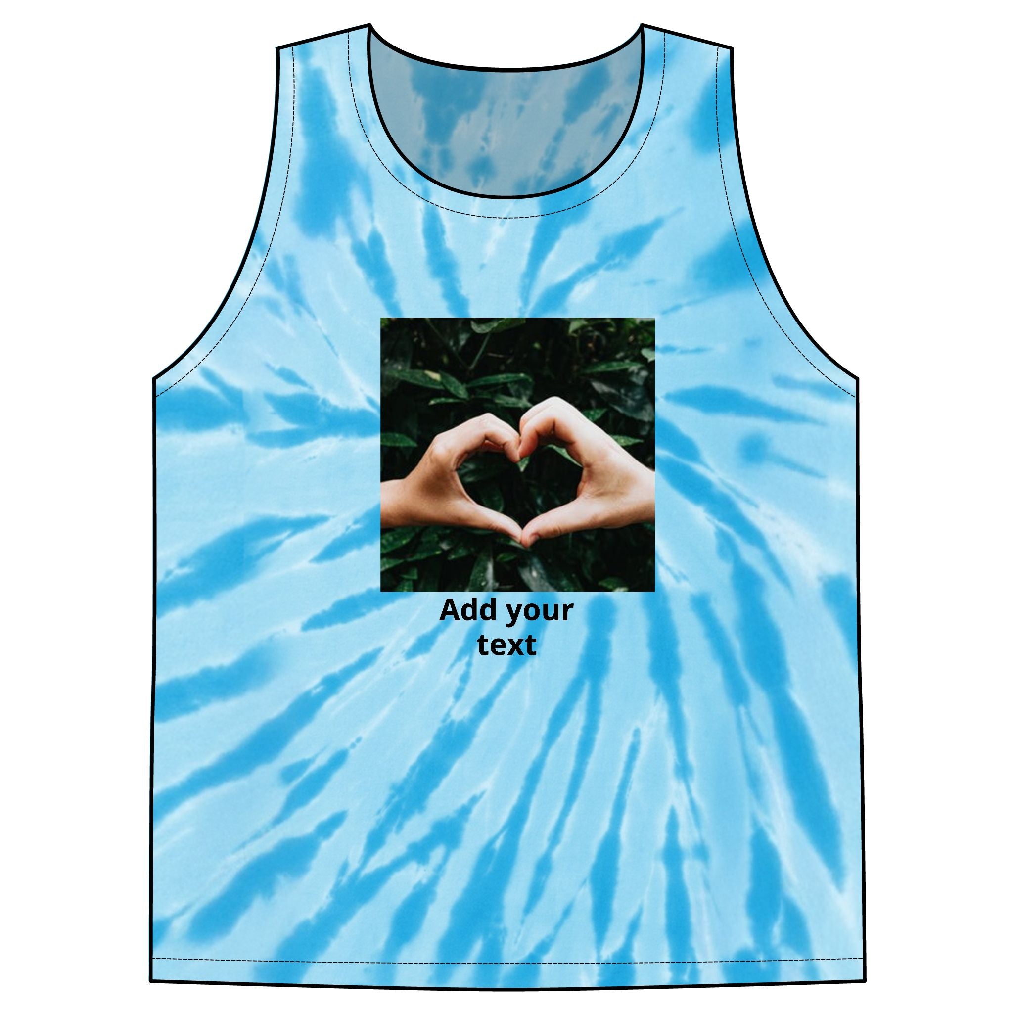 Custom Tie-Dye Tank Top — Personalized Photo & Text Summer Top