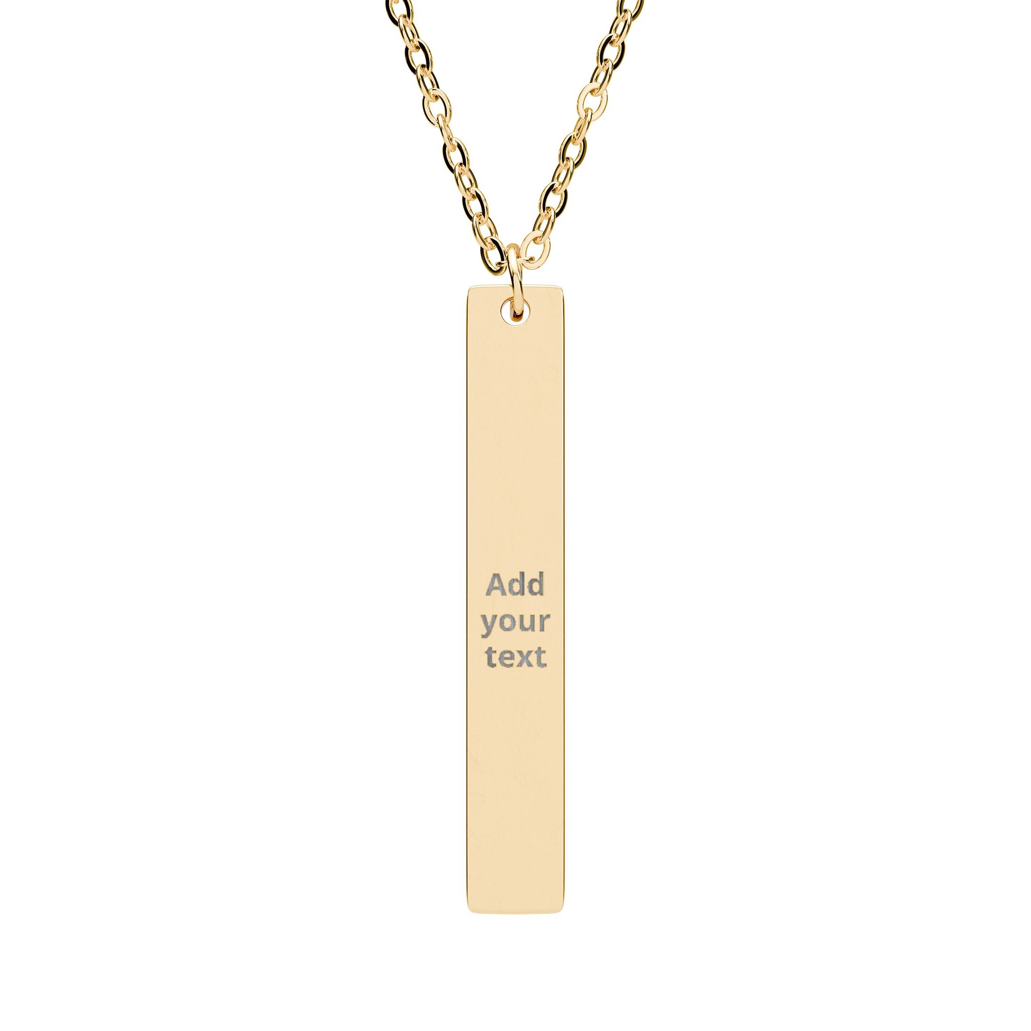 Engraved Vertical Bar Necklace — Personalized Sterling Pendant Gift