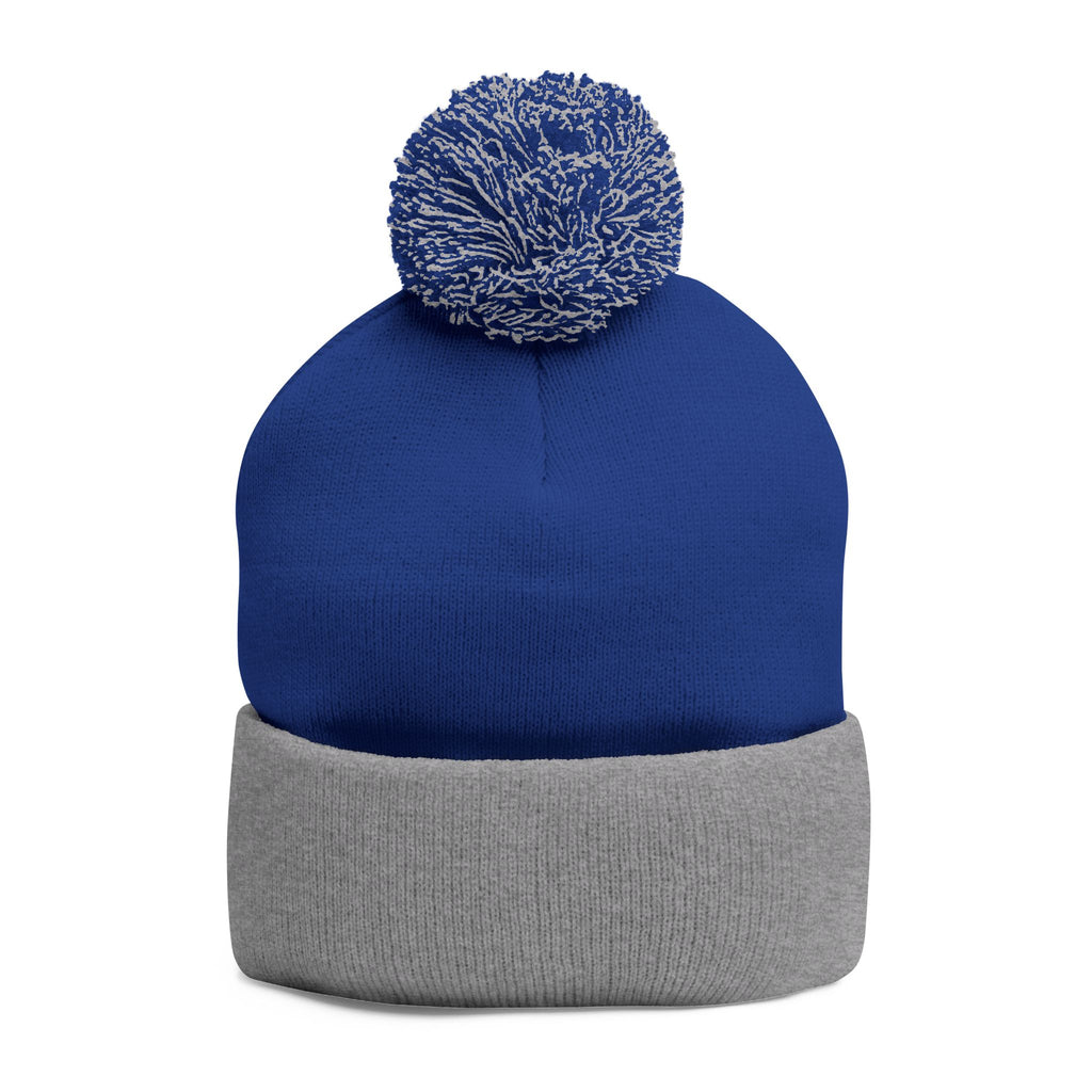 Embroidered Pom-Pom Knit Cap — Customizable Winter Beanie