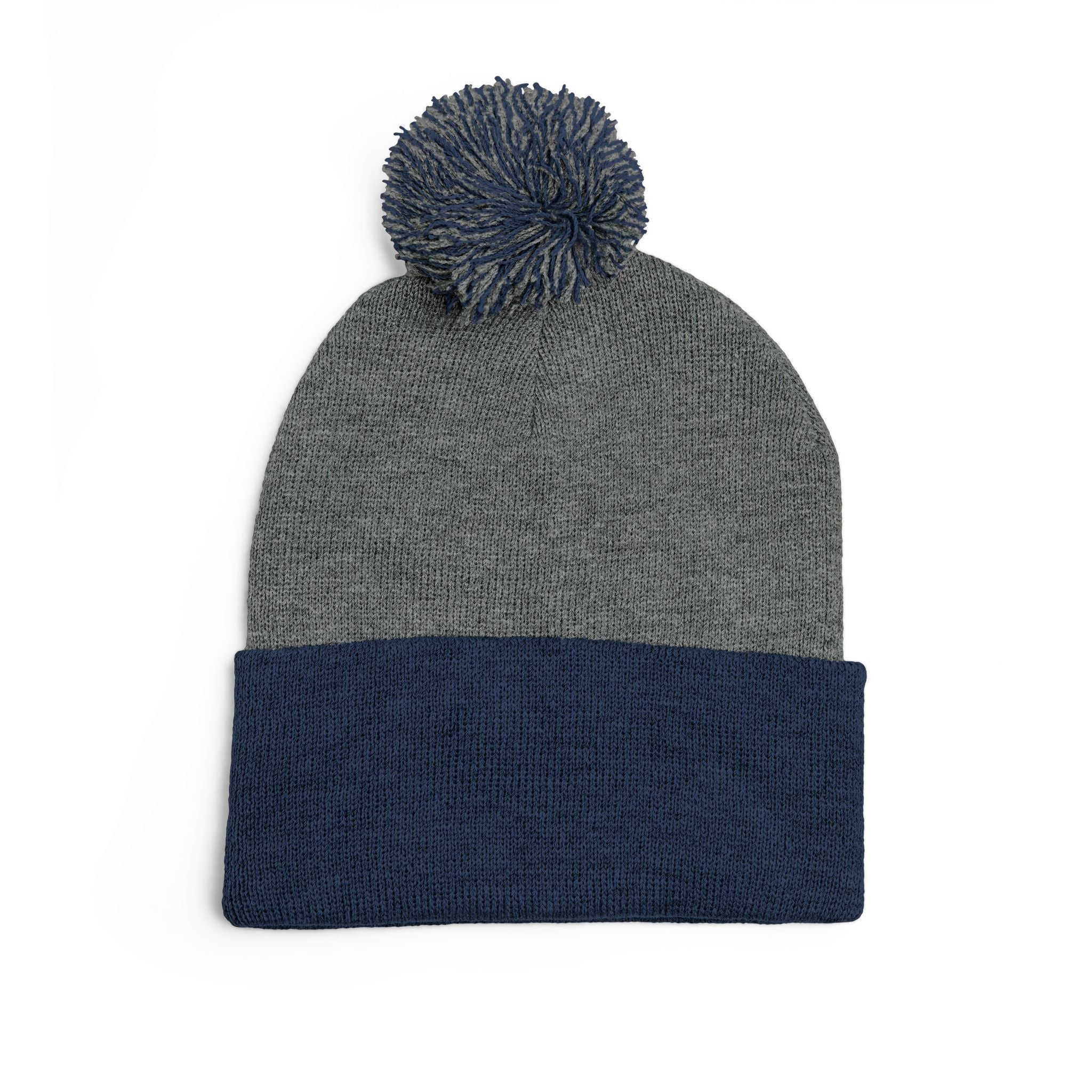 Embroidered Pom-Pom Knit Cap — Customizable Winter Beanie