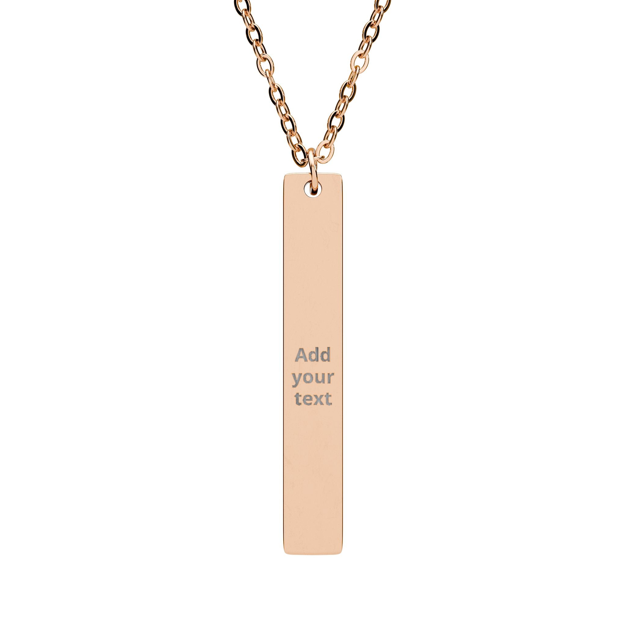 Engraved Vertical Bar Necklace — Personalized Sterling Pendant Gift