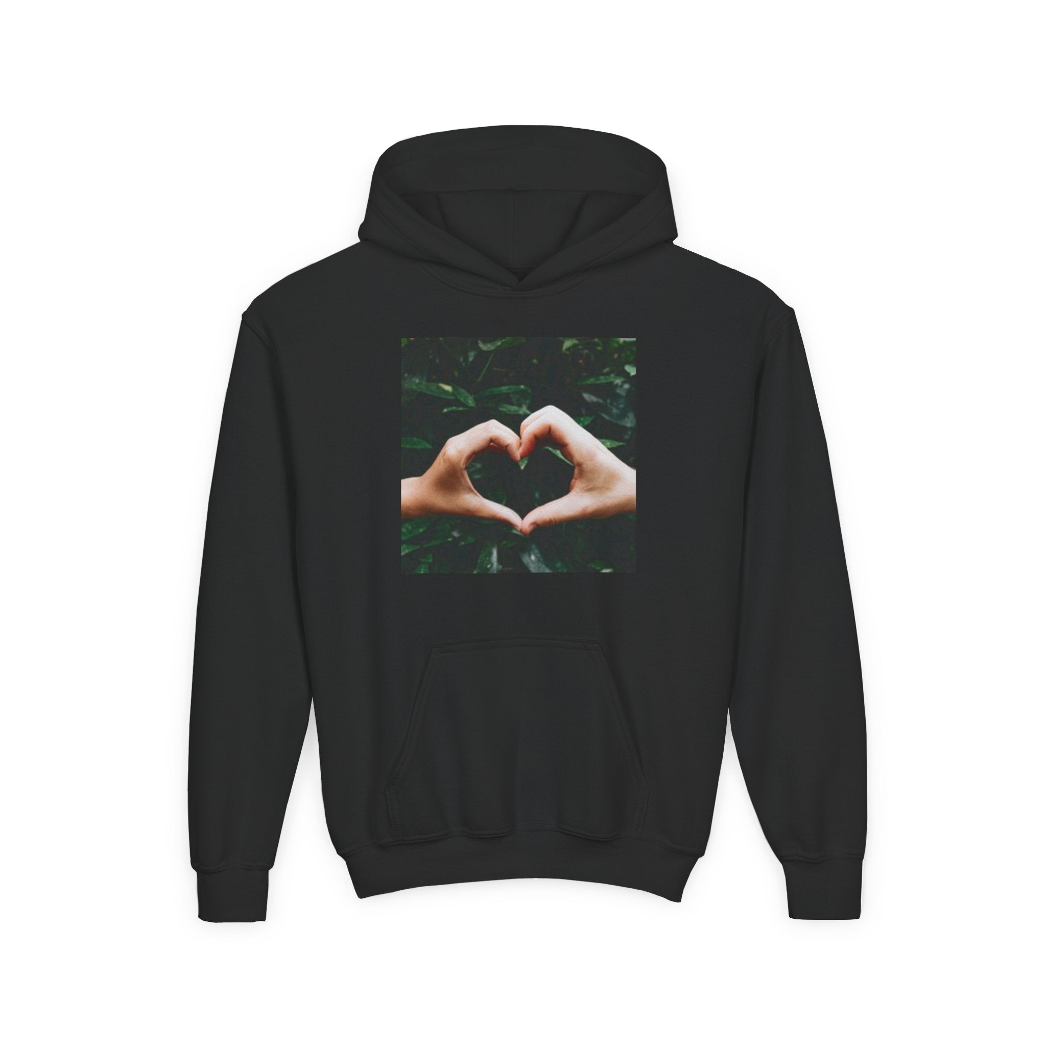 Youth Hoodie — Heart Hands Photo Graphic Hooded Sweatshirt