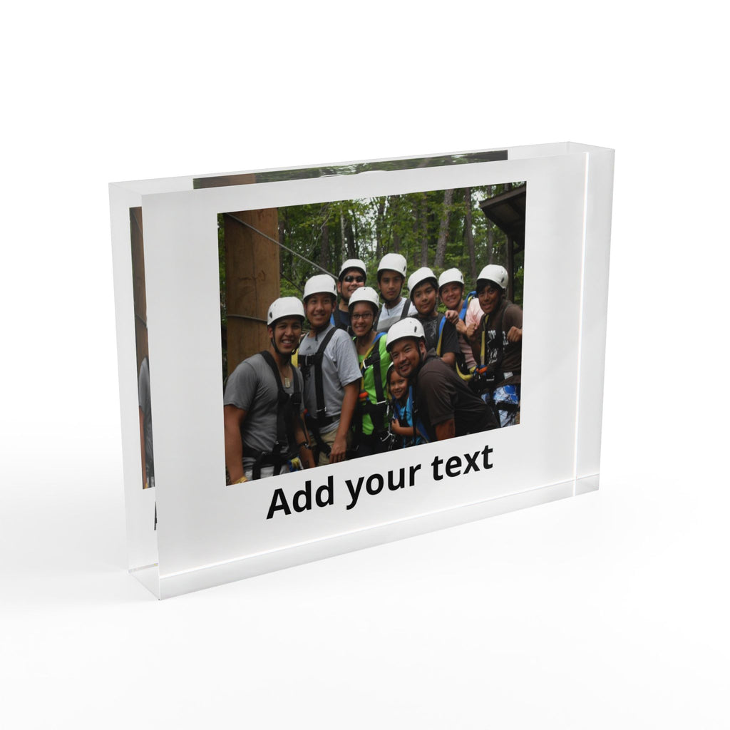 Personalized Photo Block Acrylic Keepsake - Custom Text Desk Display