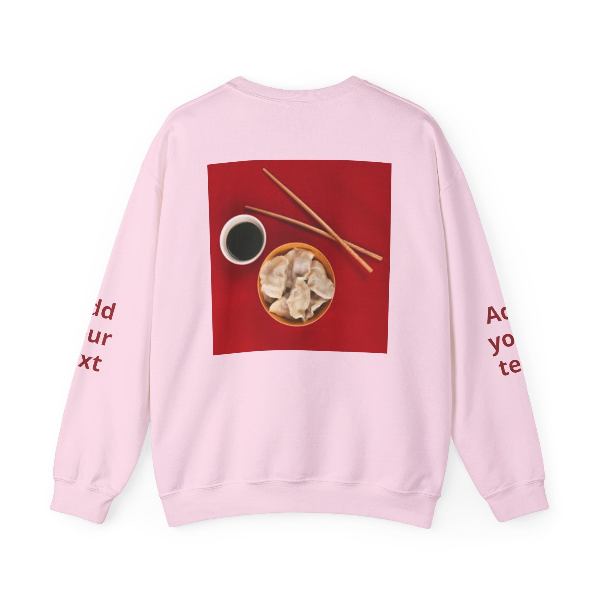Dumpling & Soy Sauce Crewneck Sweatshirt — Customizable Asian Food Graphic