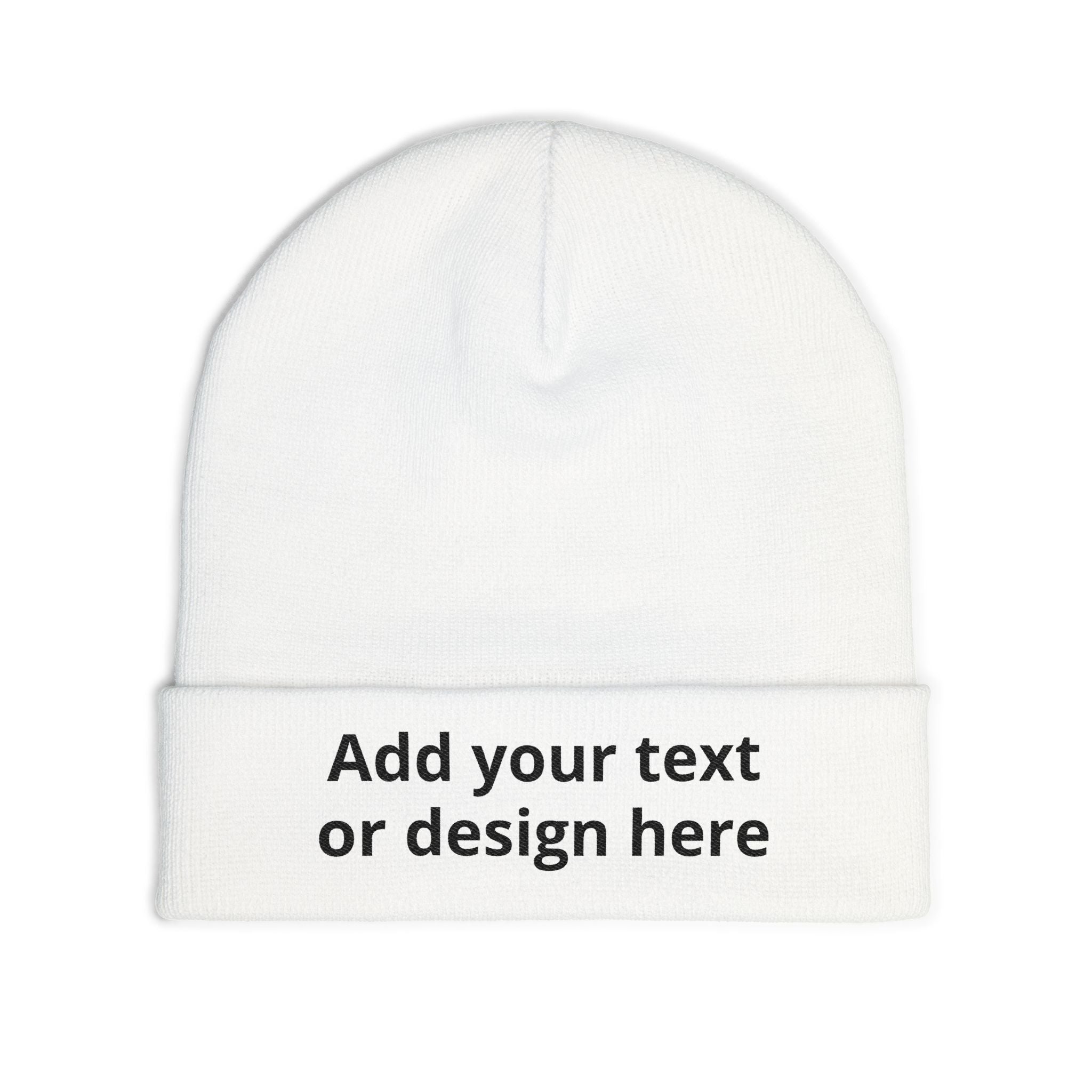 Custom Embroidered Knit Beanie — Personalized Cuff Hat