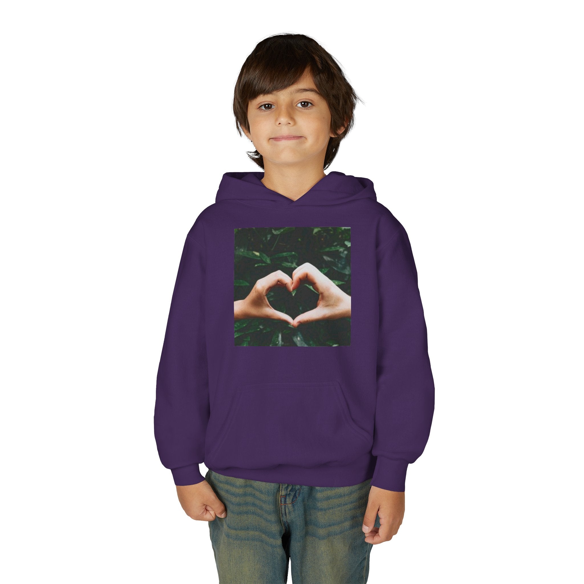 Youth Hoodie — Heart Hands Photo Graphic Hooded Sweatshirt