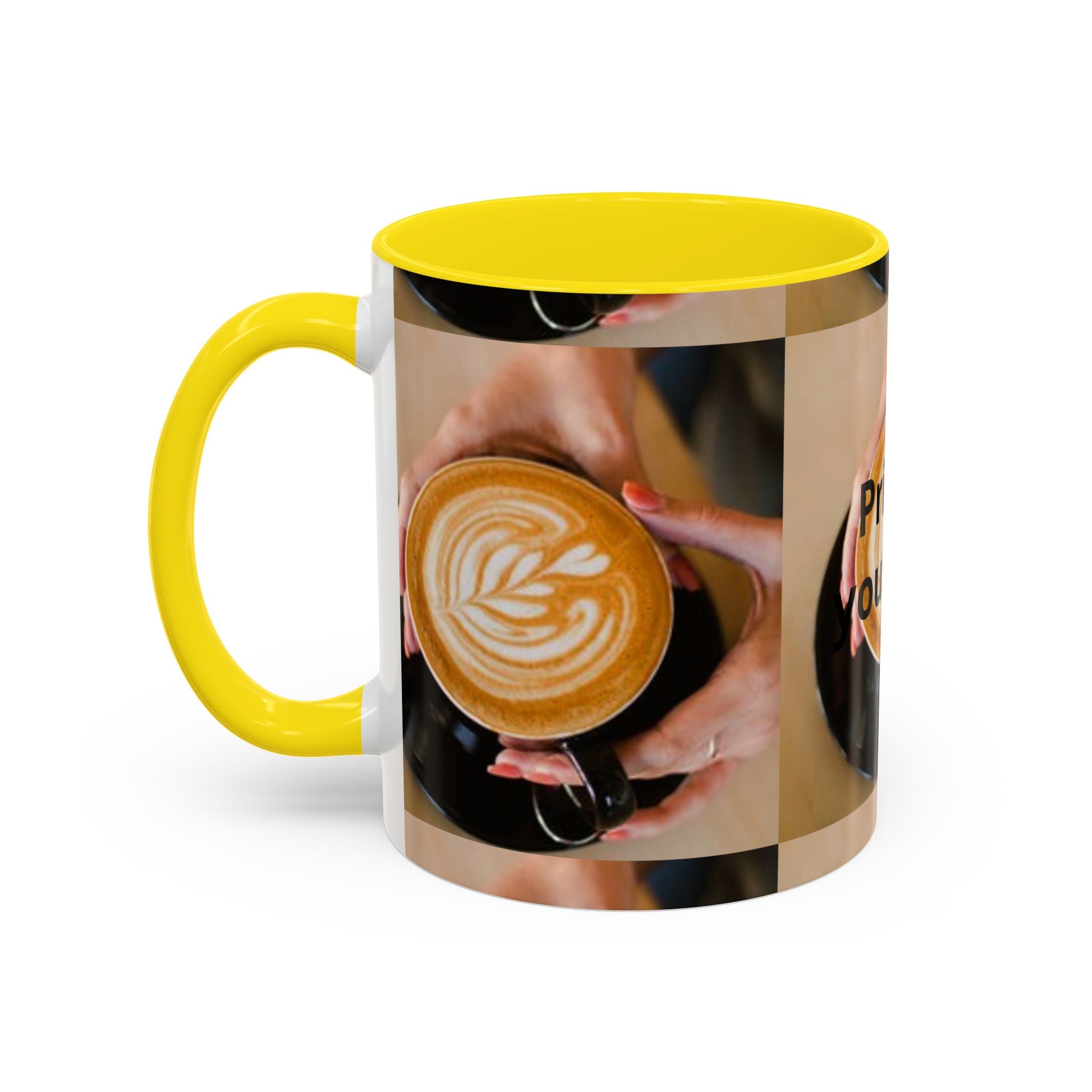 Latte Art Coffee Mug — Barista Hands Holding Latte (11/15 oz)