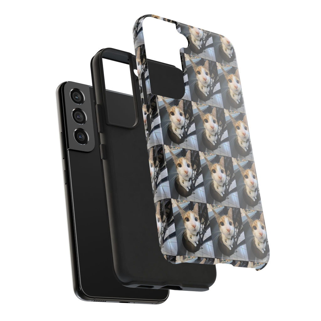 Custom Photo Cat Tough Phone Case — Personalized Grid Collage Protection