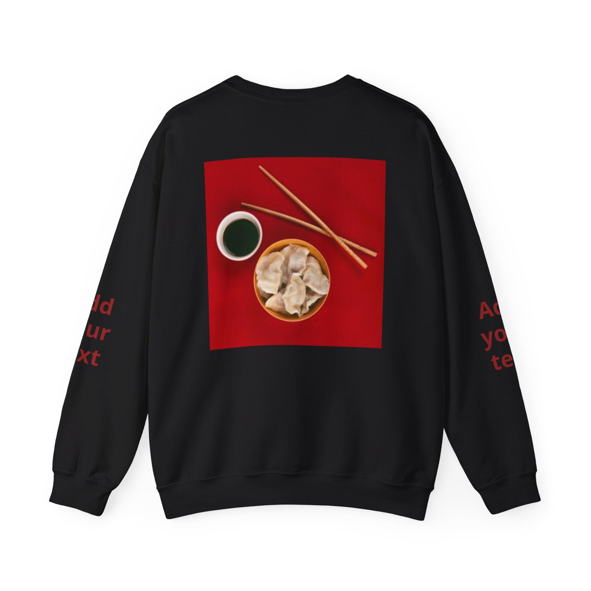Dumpling & Soy Sauce Crewneck Sweatshirt — Customizable Asian Food Graphic